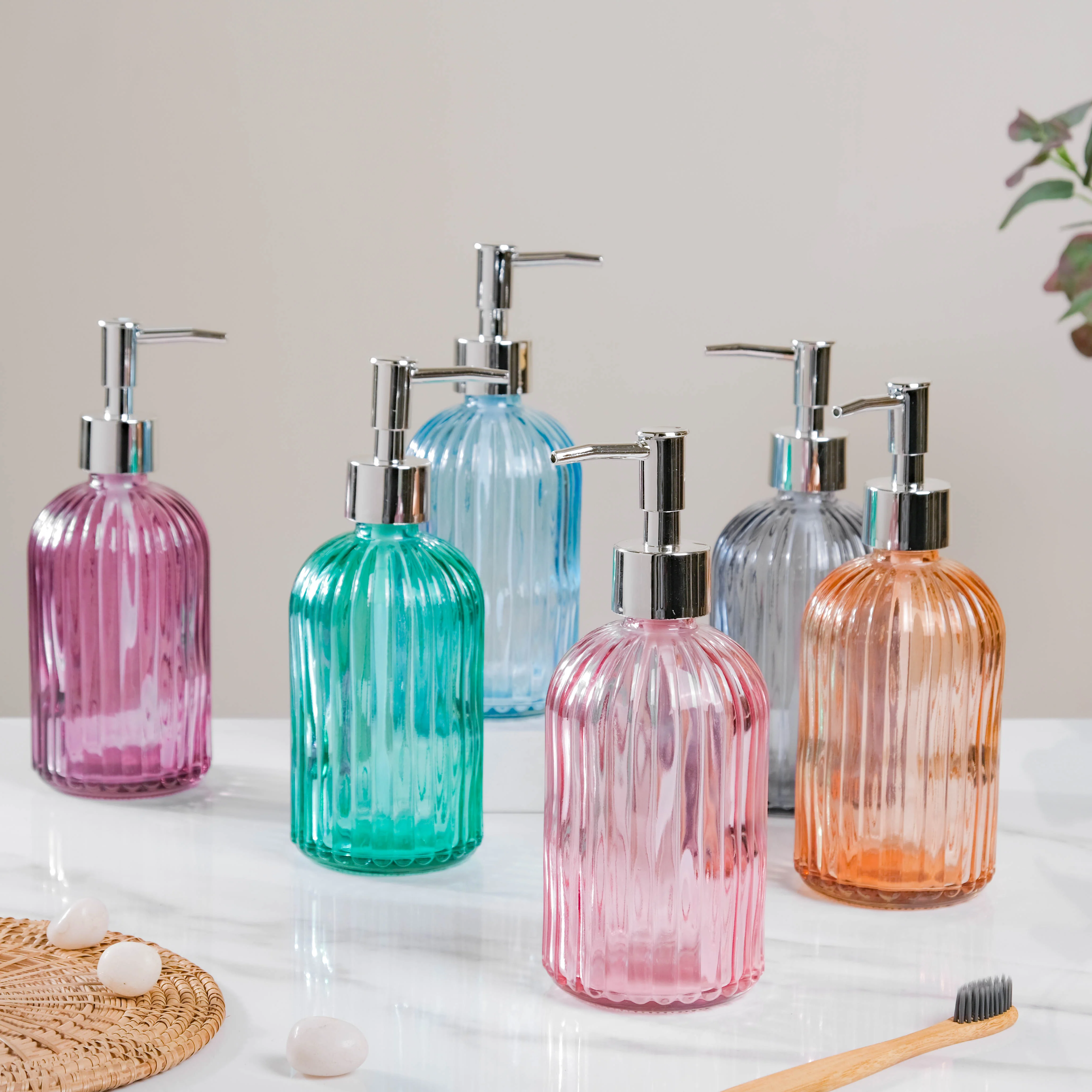 Regal Pink Glass Dispenser With Nozzle - Image 9