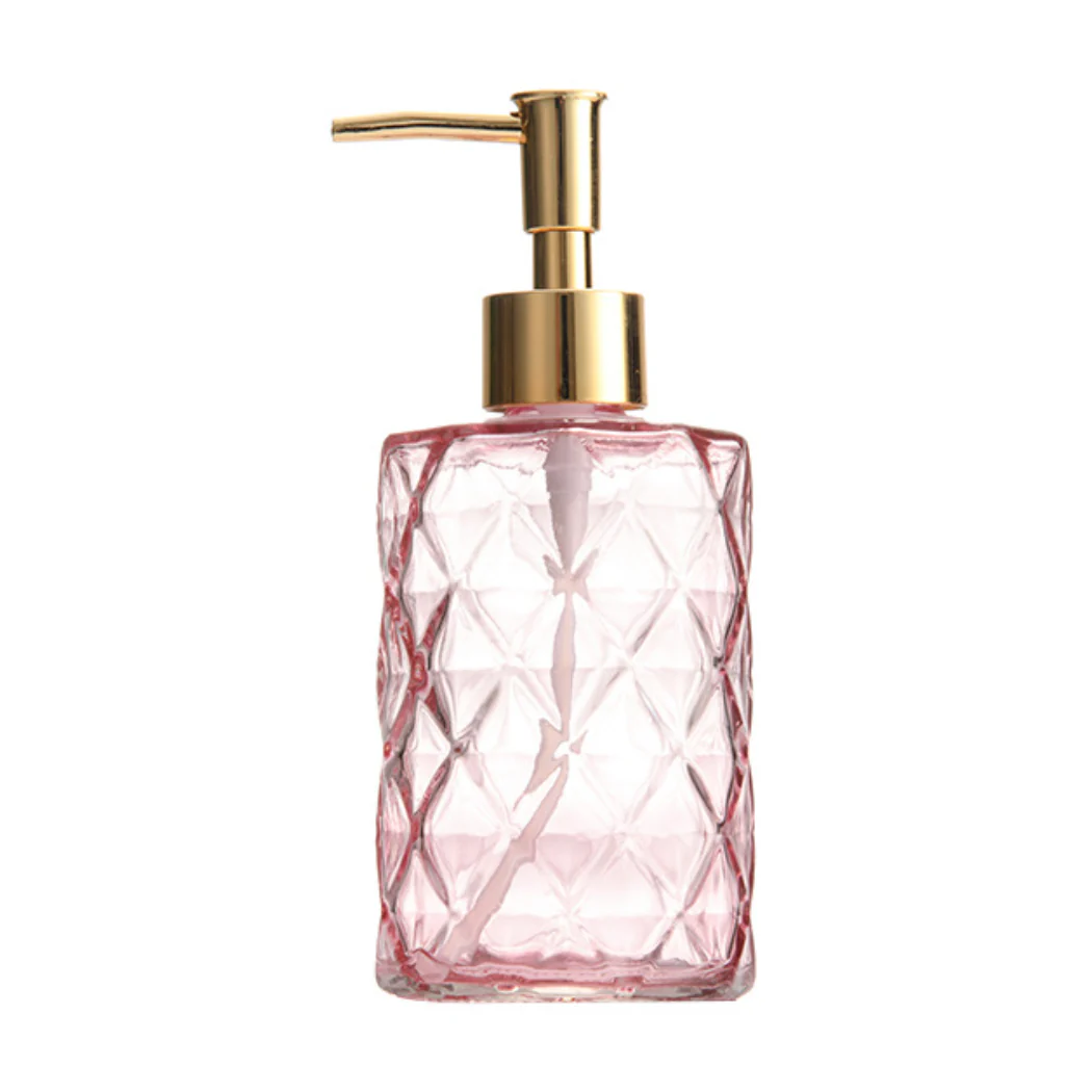 Regal Pink Textured Glass Dispenser With Nozzle - Image 11