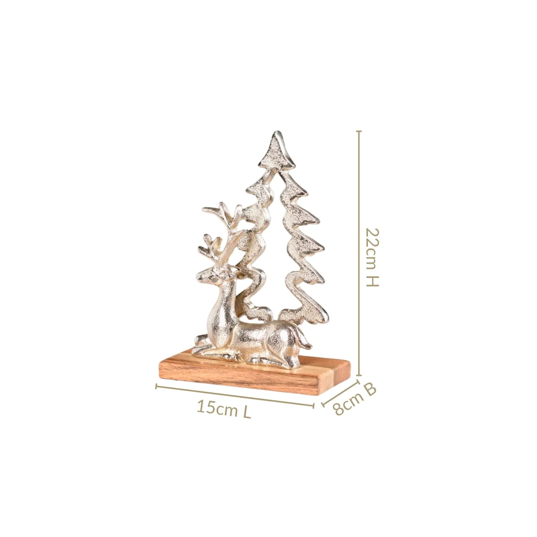 Reindeer By The Noel Tree Metal Decor - Image 3