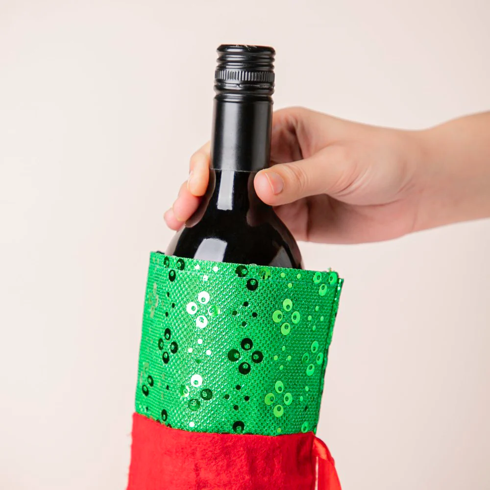 Reindeer Christmas Gift Bag For Wine Red 12 Inch - Image 5