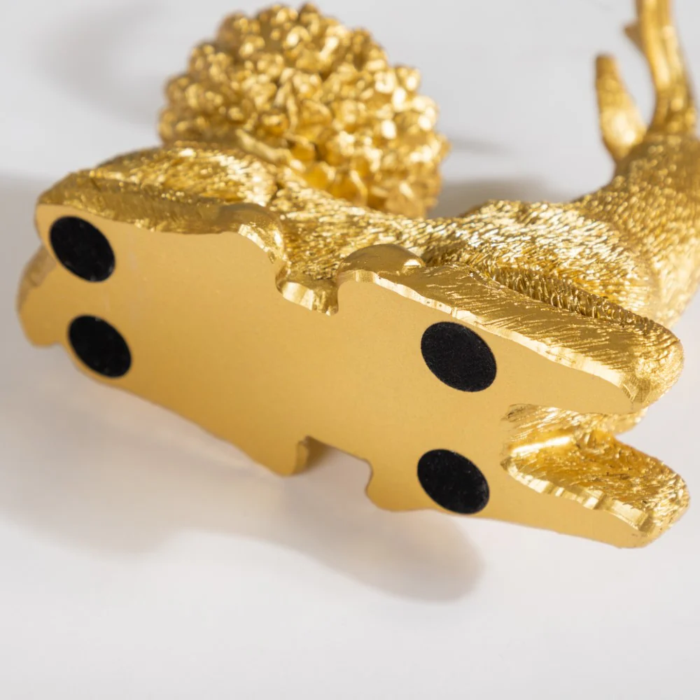 Reindeer Showpiece With Candle Stand Gold 7 Inch Set Of 2 - Image 8