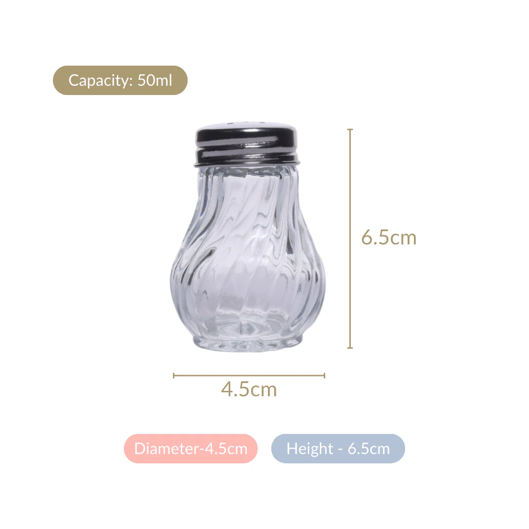 Restaurant Style Glass Salt Pepper Shakers Set Of 6 50ml - Image 12