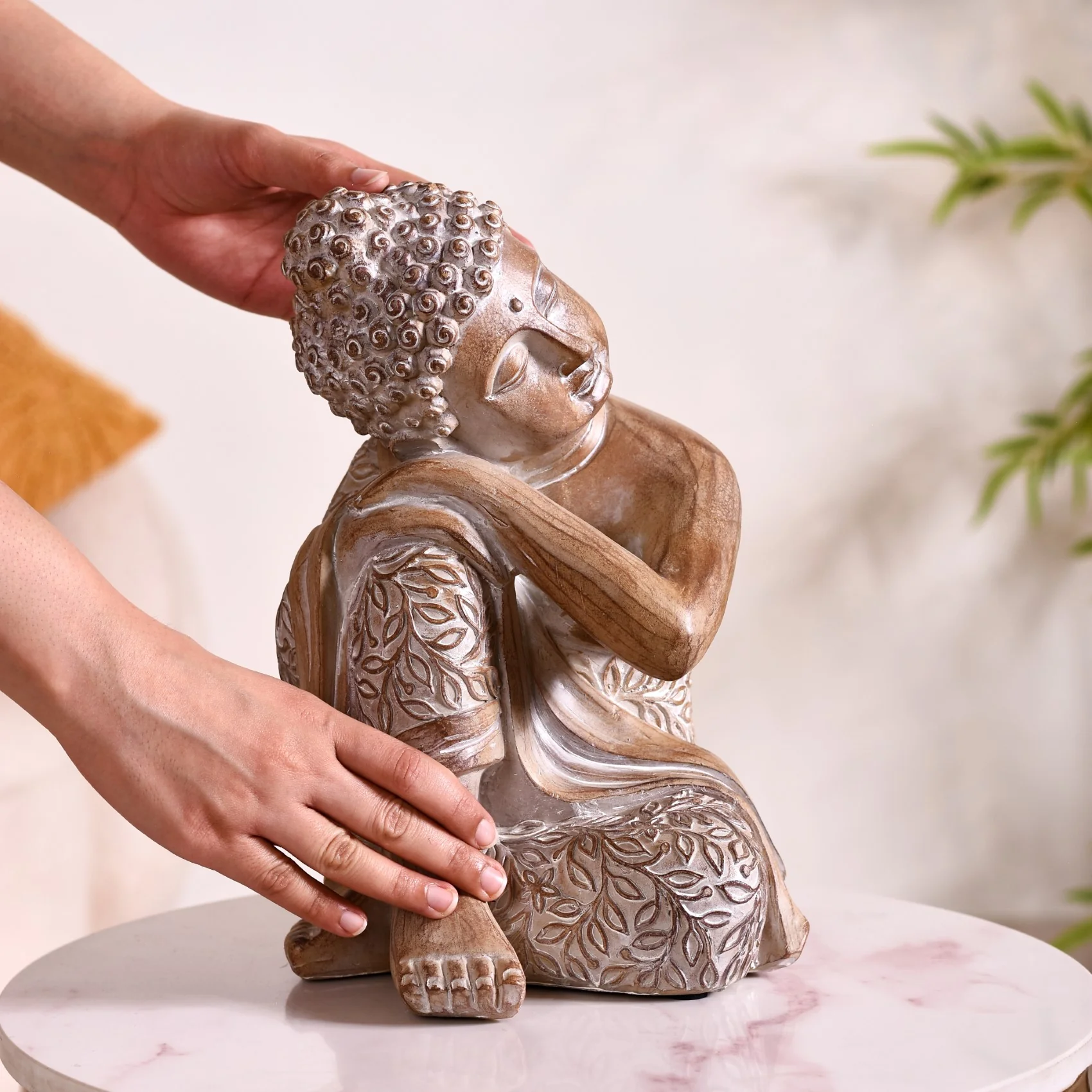 Resting Buddha Showpiece For Room Decor - Image 2