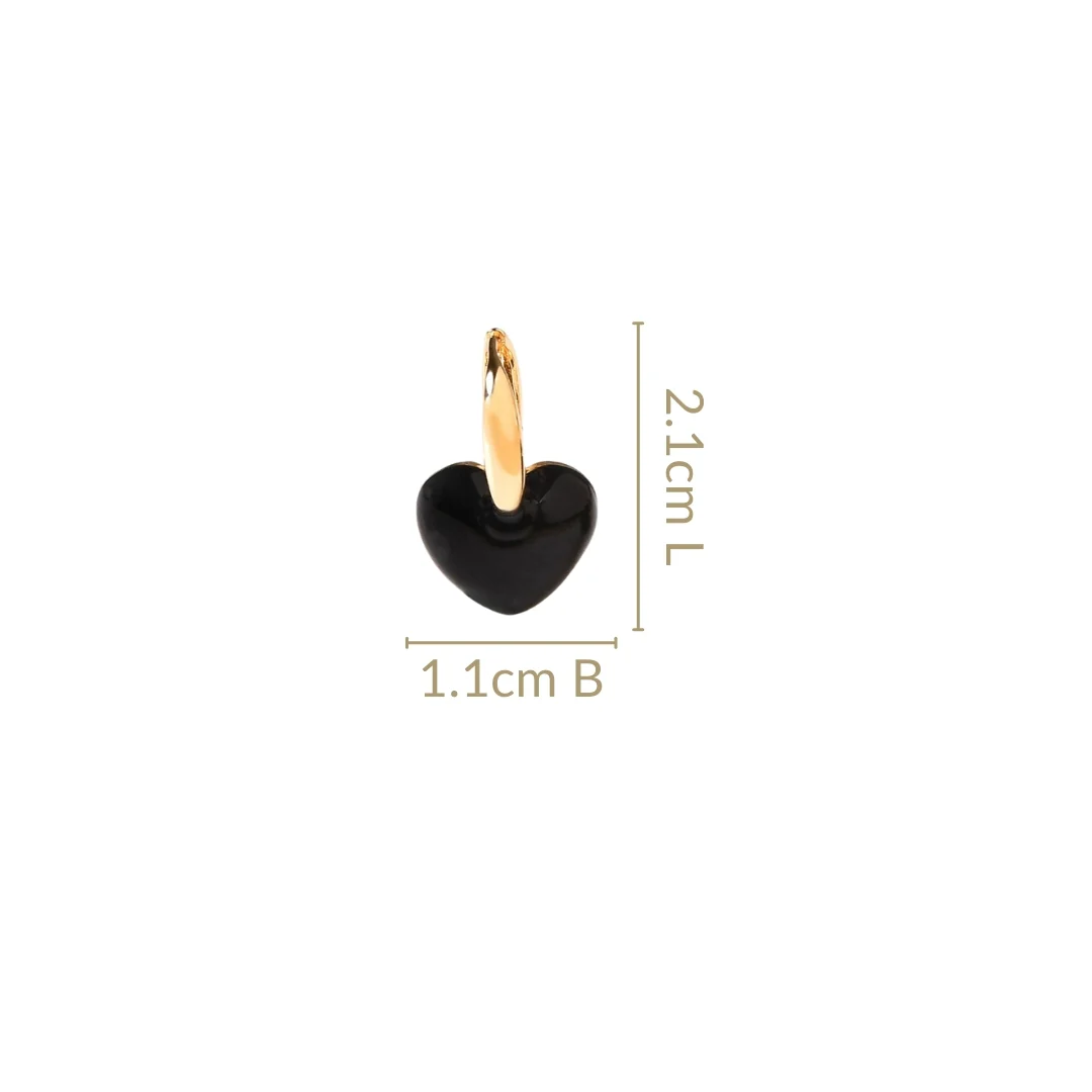 Reversible Little Black Heart Drop Earrings - Image 3