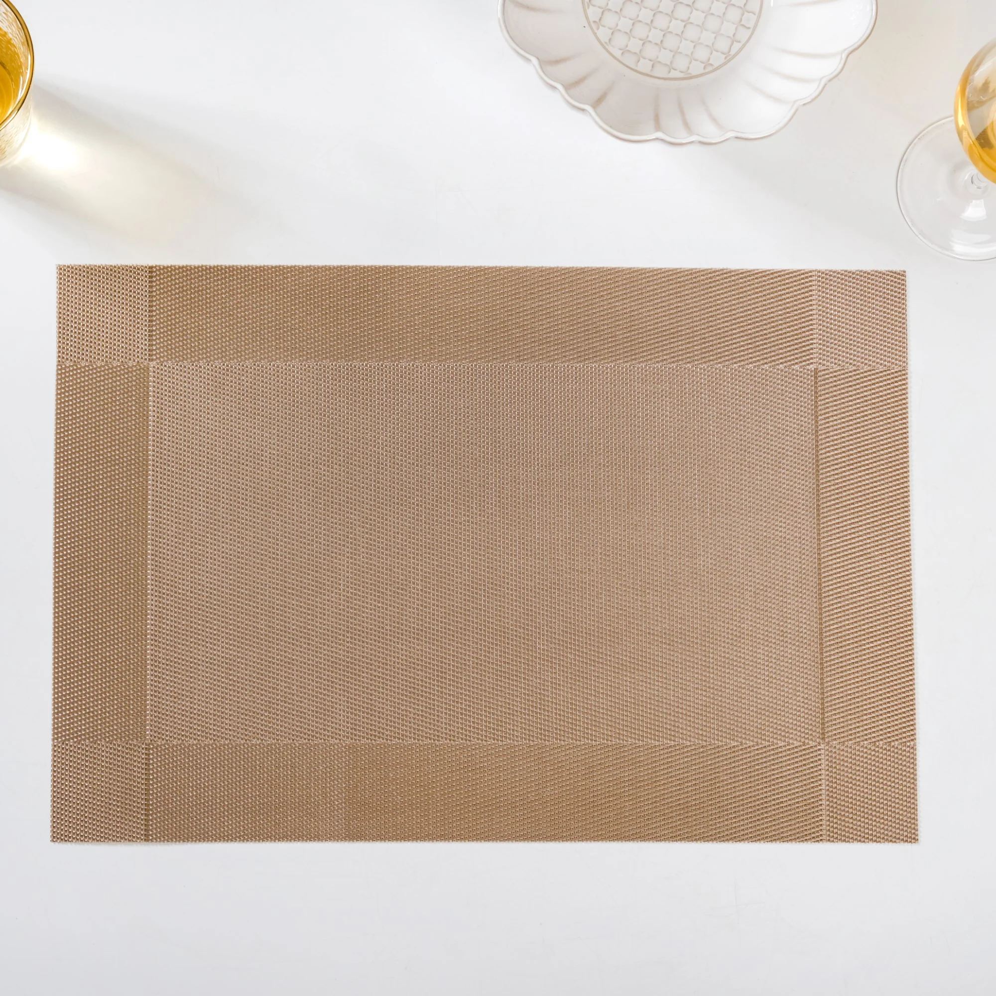 Reversible PVC Dining Table Mat Bronze Set Of 6 - Image 12