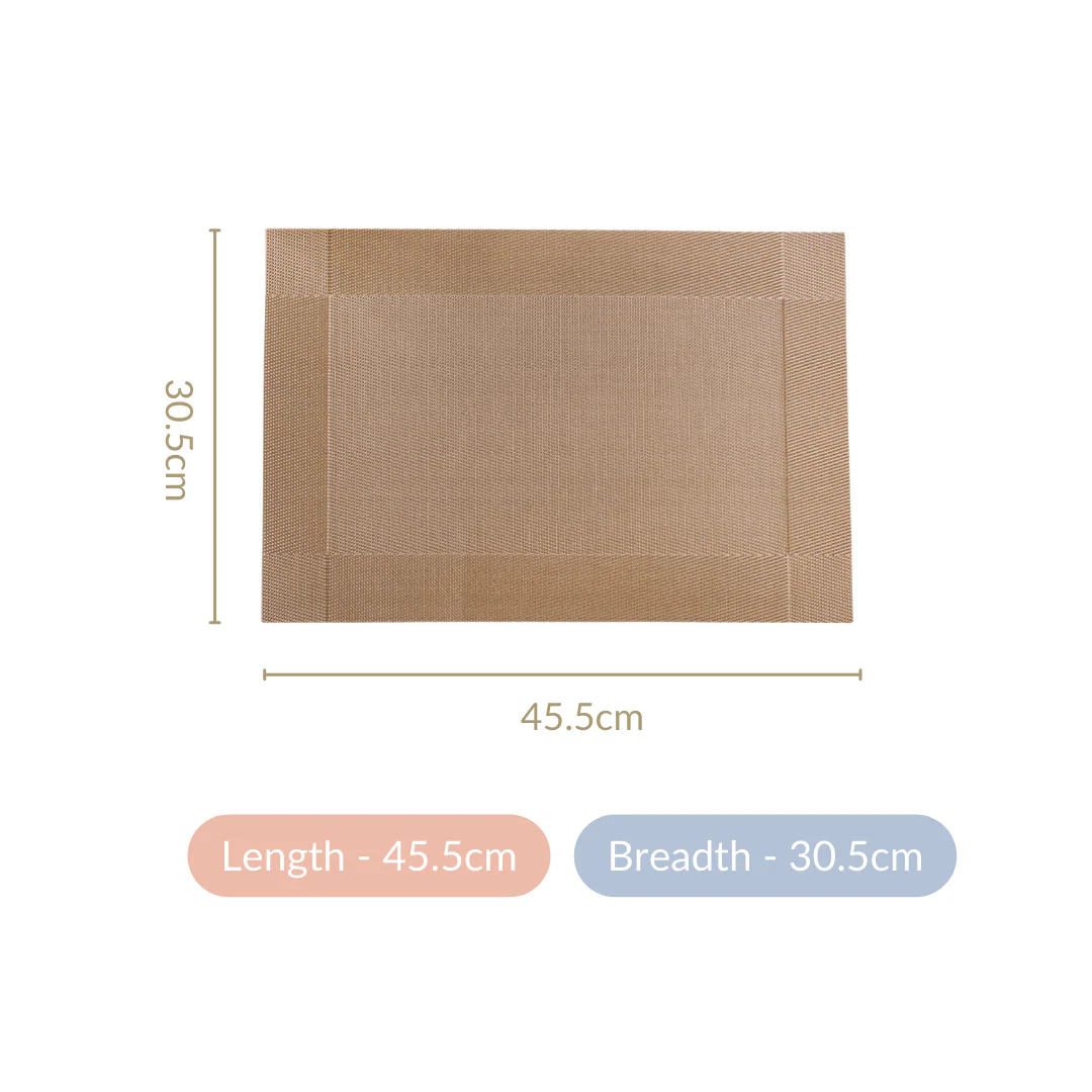 Reversible PVC Dining Table Mat Bronze Set Of 6 - Image 6