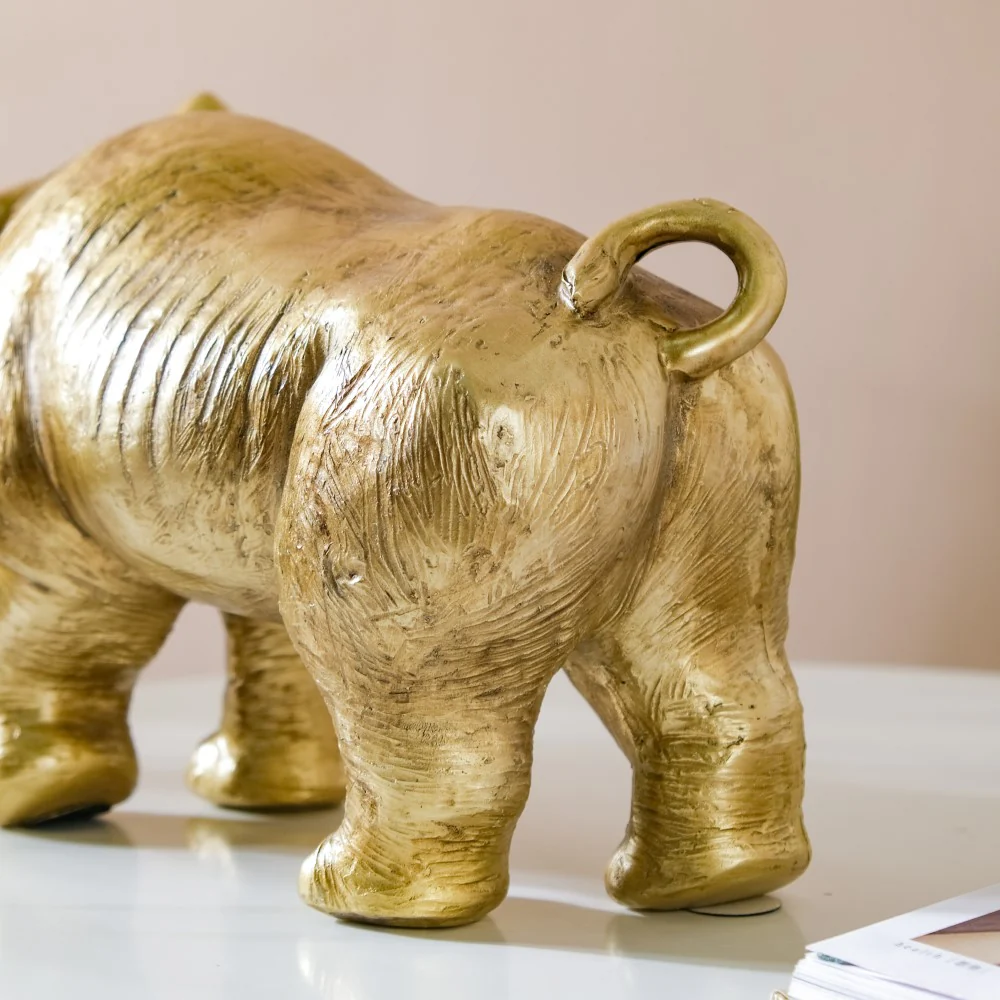 Rhino Figurine Gold - Image 7