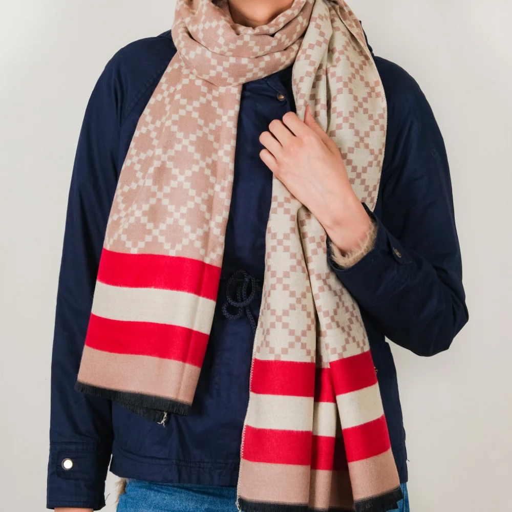 Ribbed And Striped Scarf For Women - Image 5