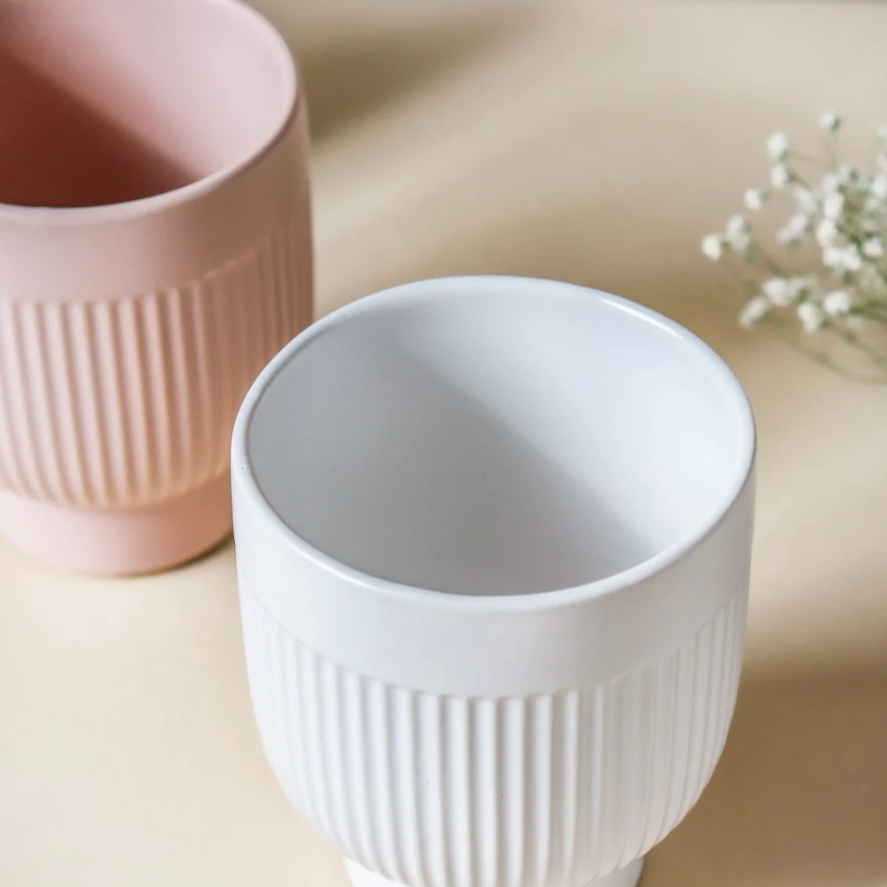 Ribbed Ceramic Vase - Image 6