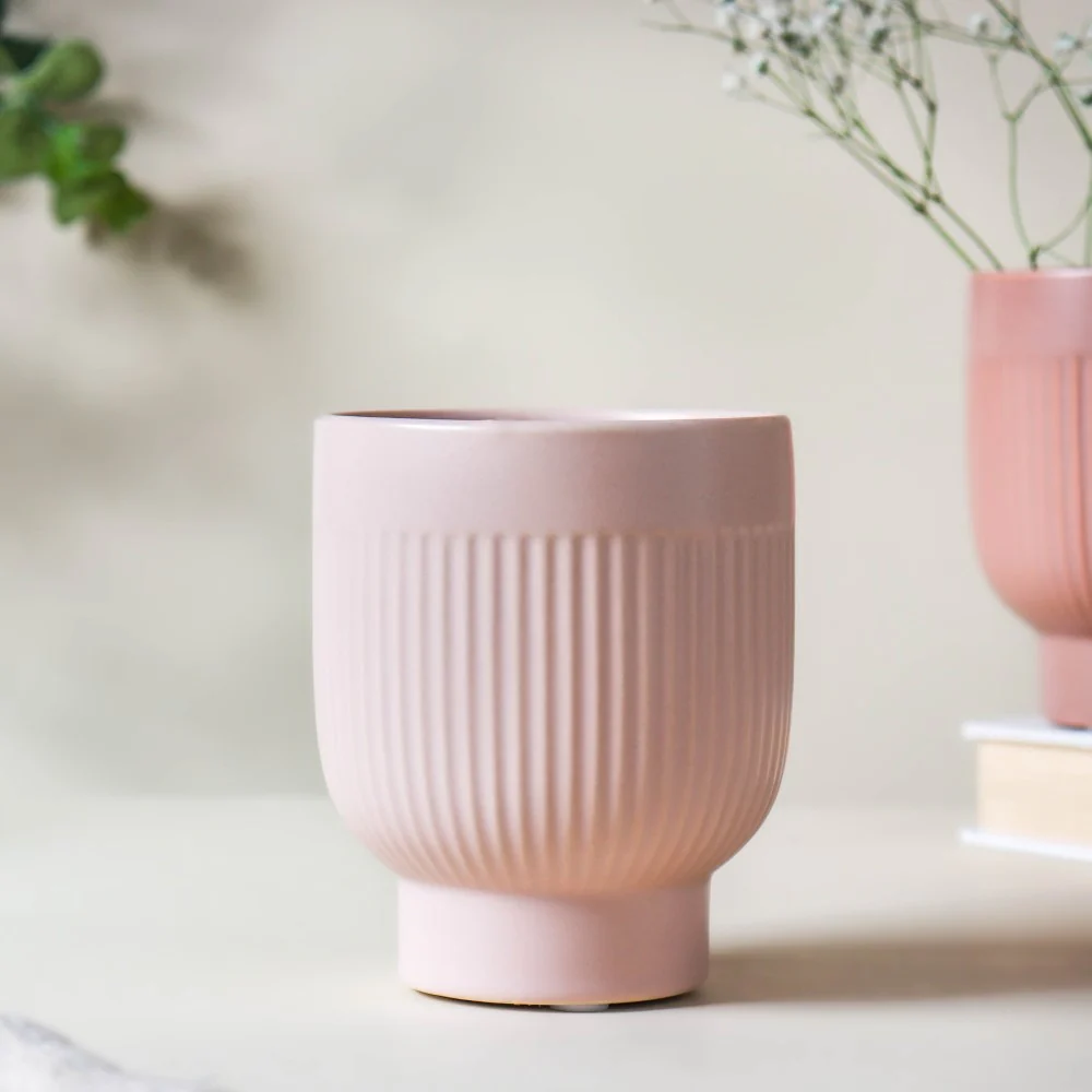 Ribbed Ceramic Vase - Image 8