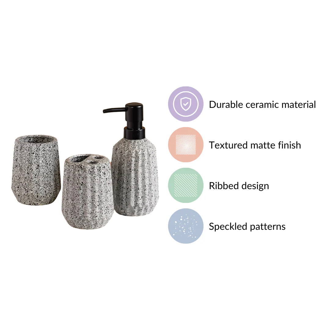 Ribbed Contemporary Bath Set Of 3 - Image 5