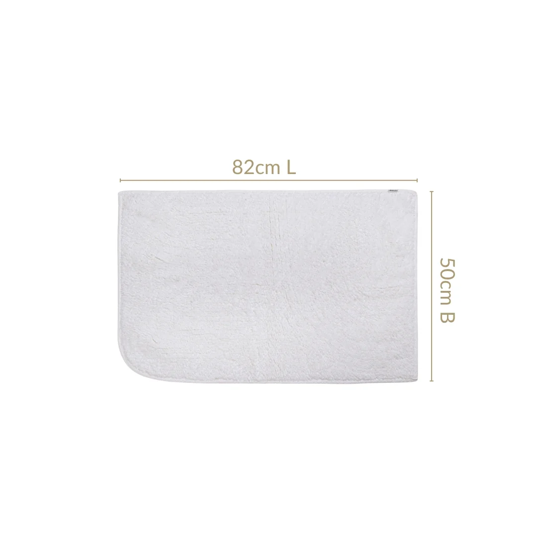 Ribbed Cotton Reversible Floor Mat White 82x50cm - Image 3