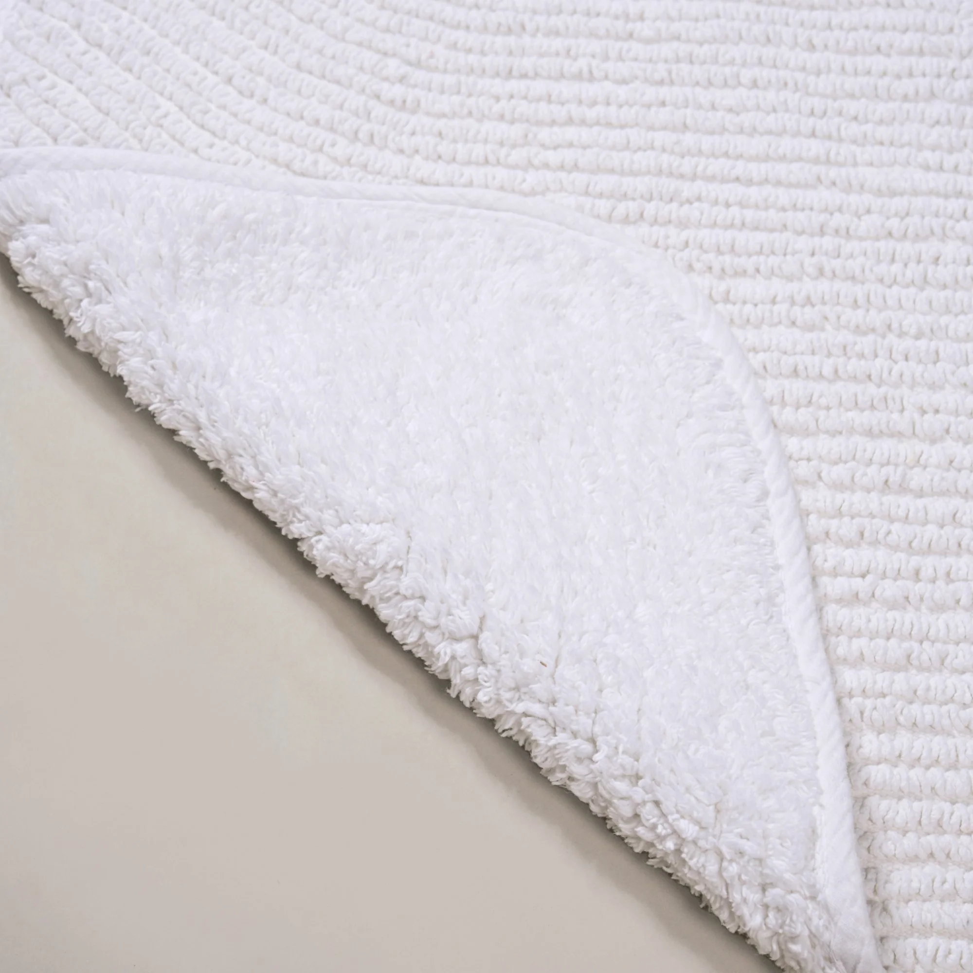 Ribbed Cotton Reversible Floor Mat White 82x50cm - Image 7