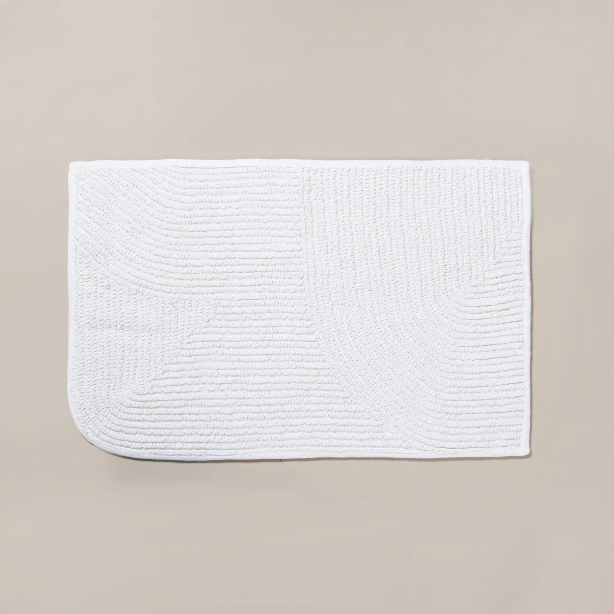 Ribbed Cotton Reversible Floor Mat White 82x50cm - Image 8
