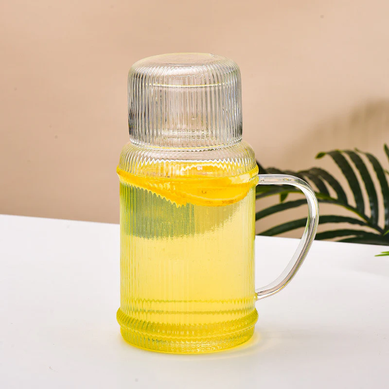 Modern Ribbed Glass Jug and Cup Set - Image 11