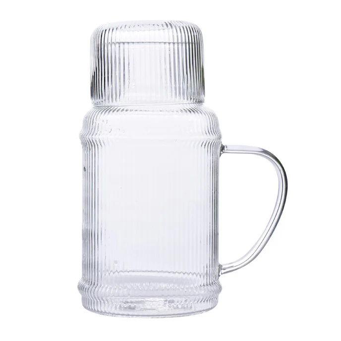 Modern Ribbed Glass Jug and Cup Set - Image 15
