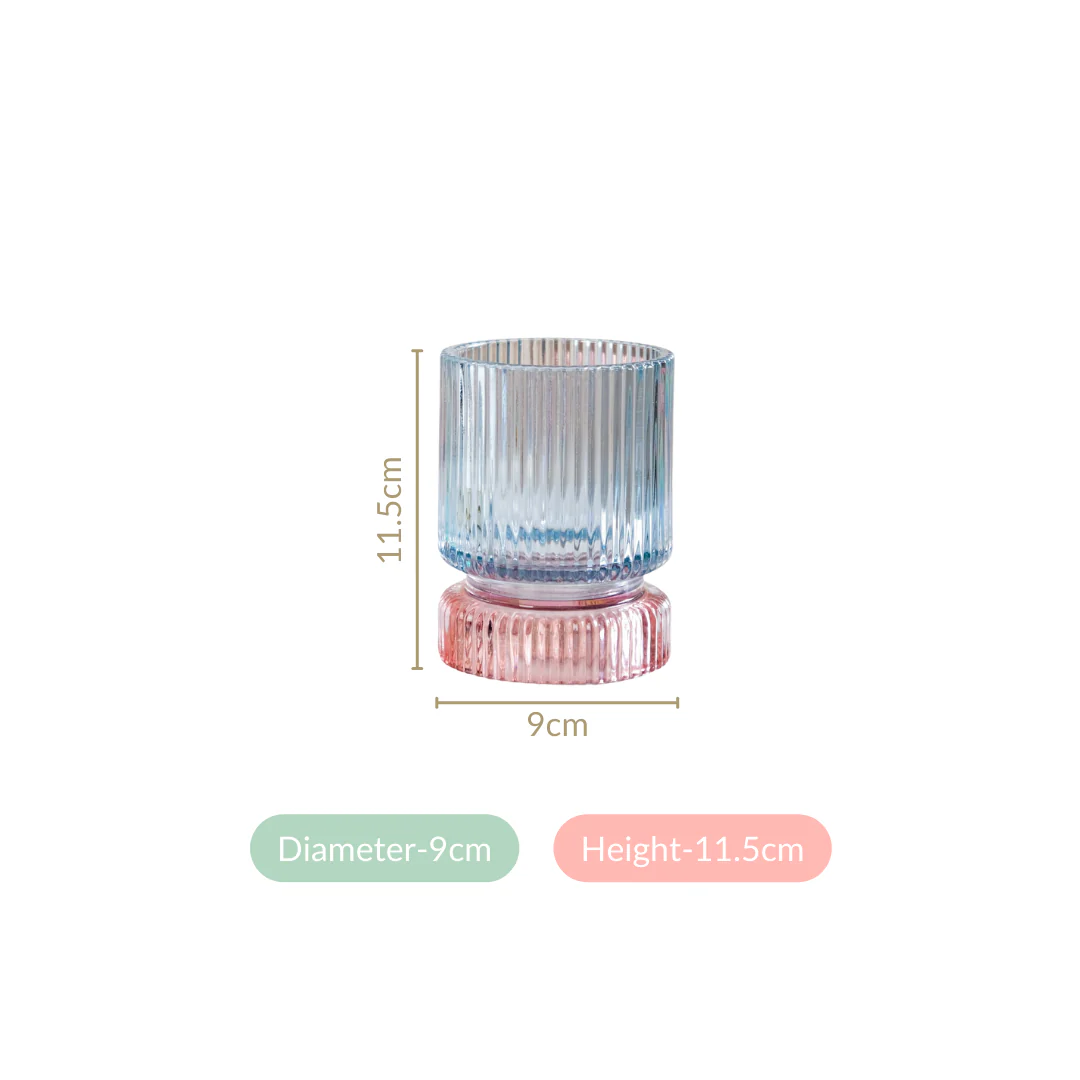 Ribbed Texture Glass Tealight Candle Holder - Image 4