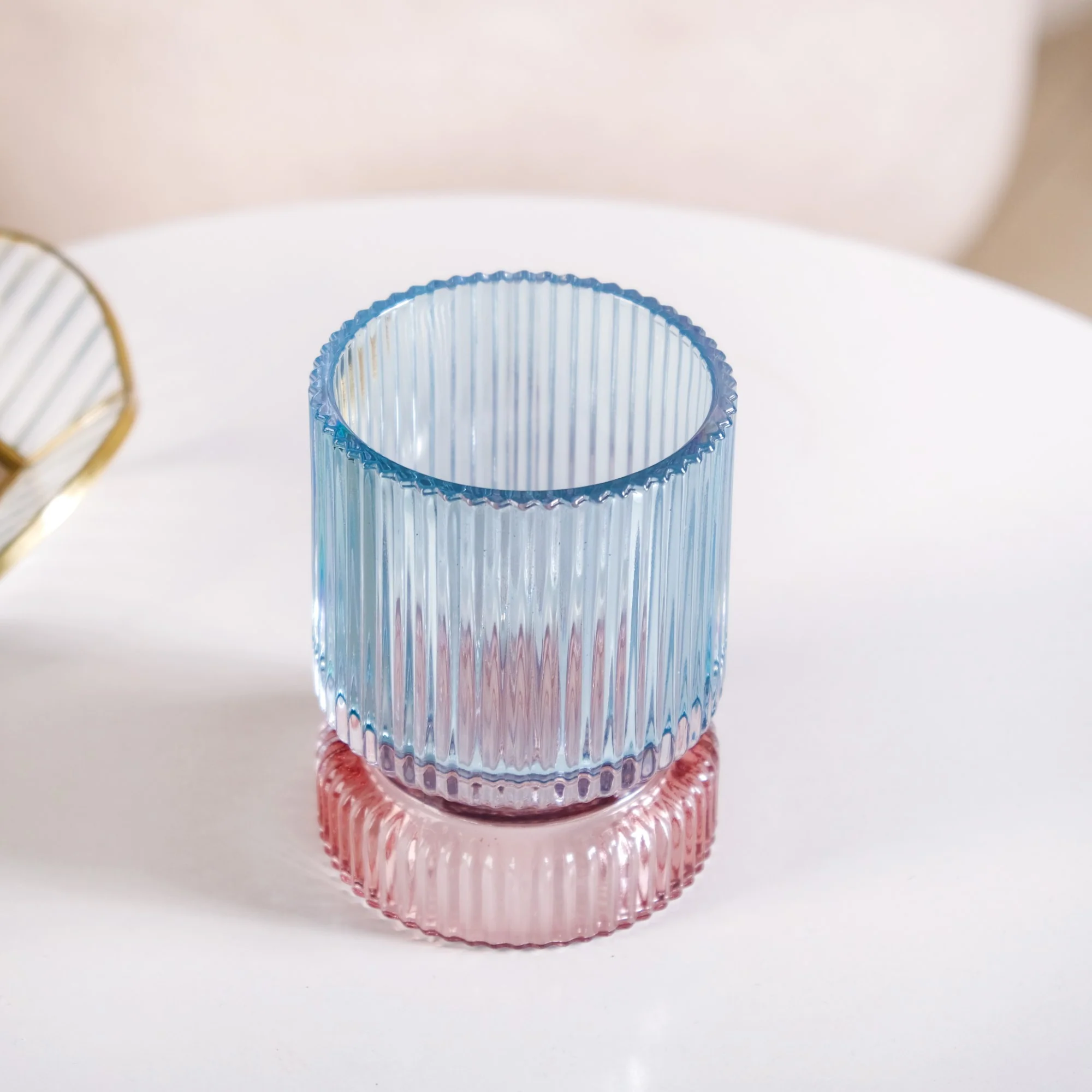 Ribbed Texture Glass Tealight Candle Holder - Image 7