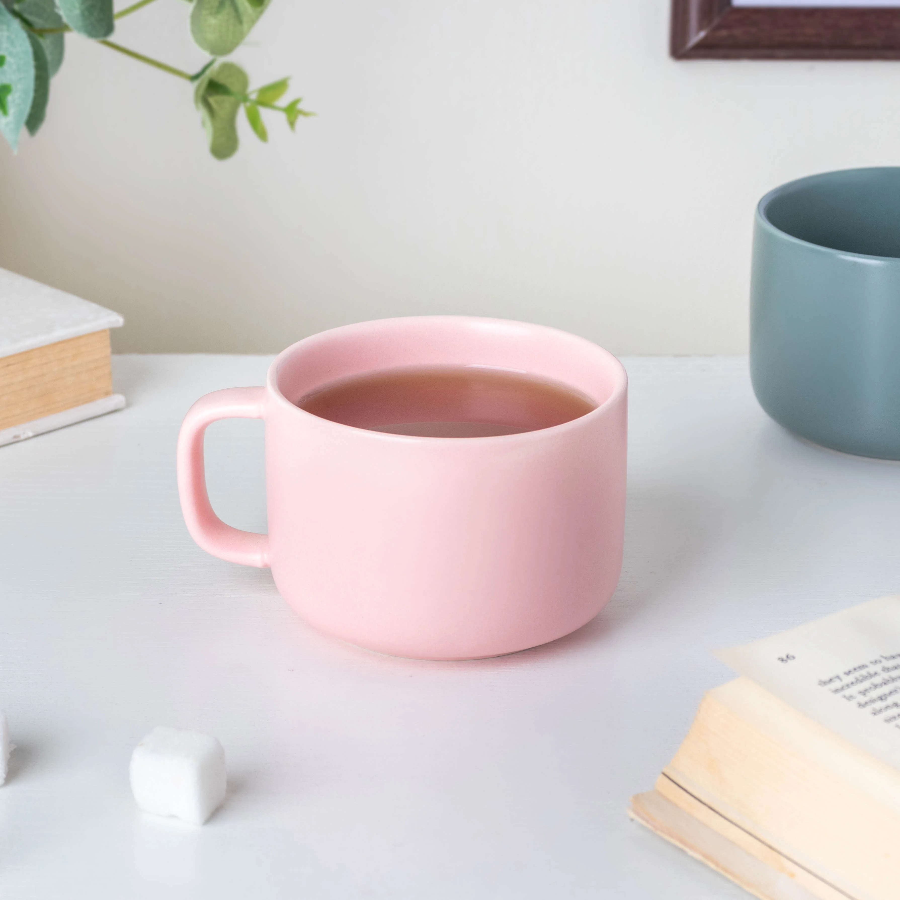 Riona Ceramic Cup And Saucer Set Pink - Image 3