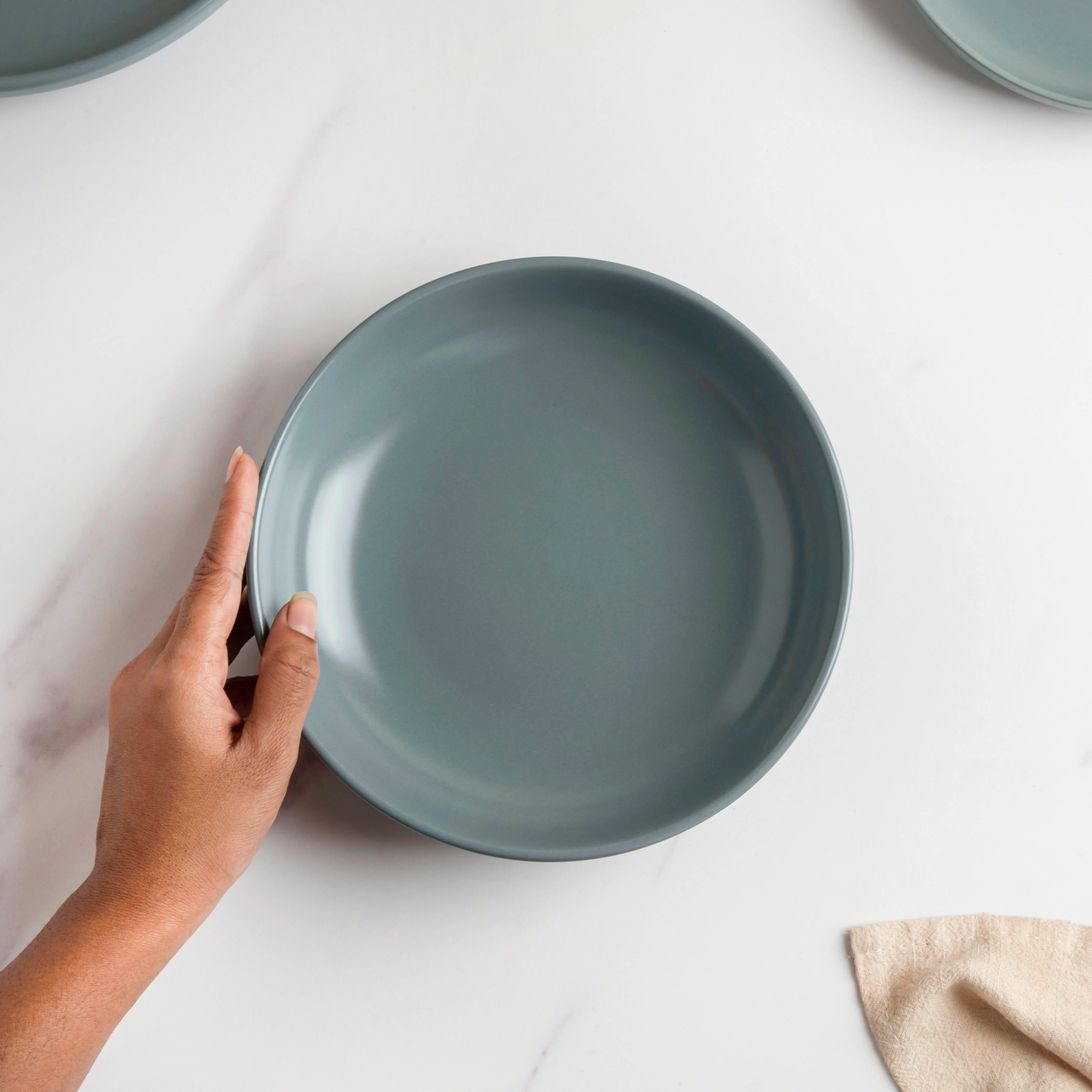 Riona Ceramic Deep Dish Green Grey 8 Inch - Image 2