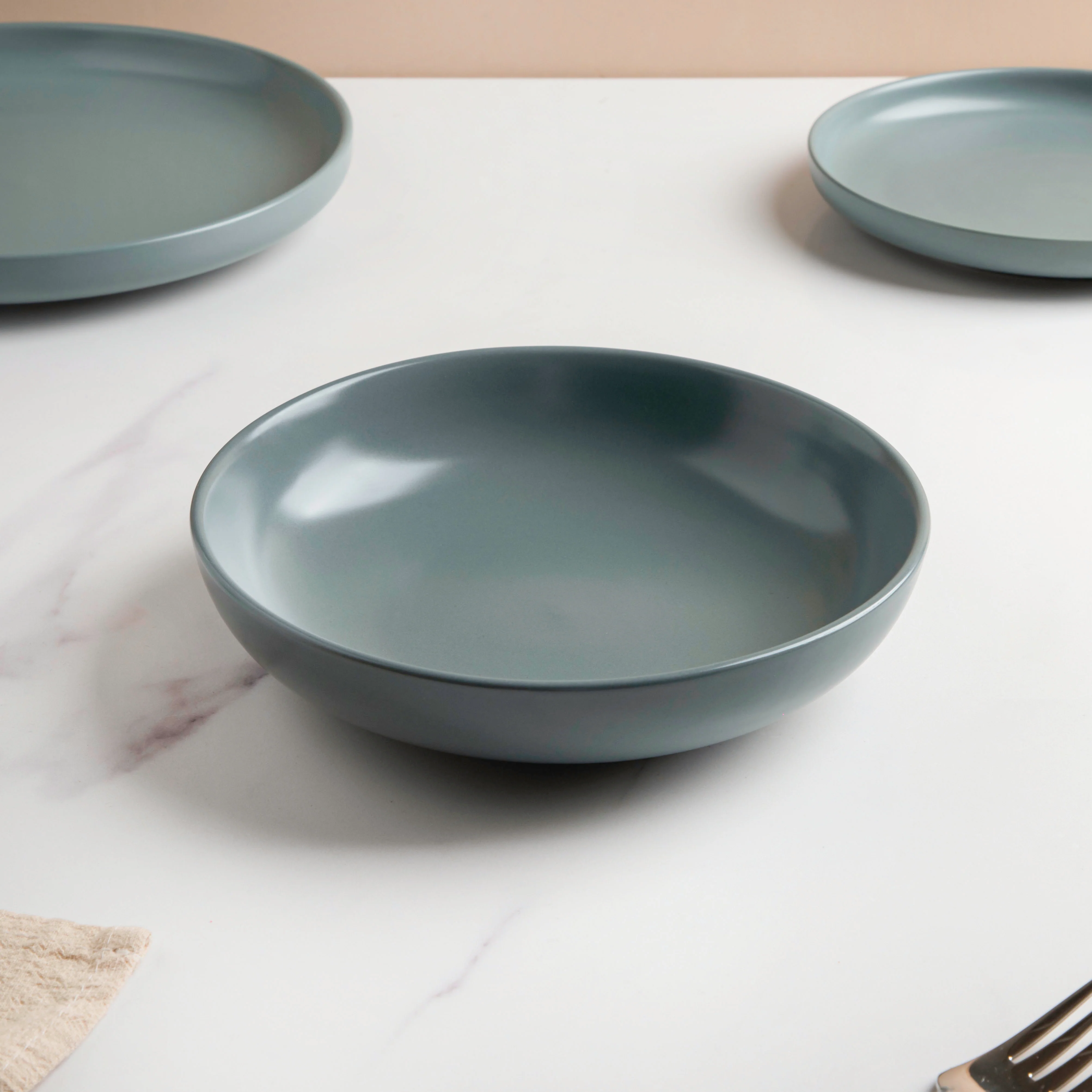 Riona Ceramic Deep Dish Green Grey 8 Inch - Image 3