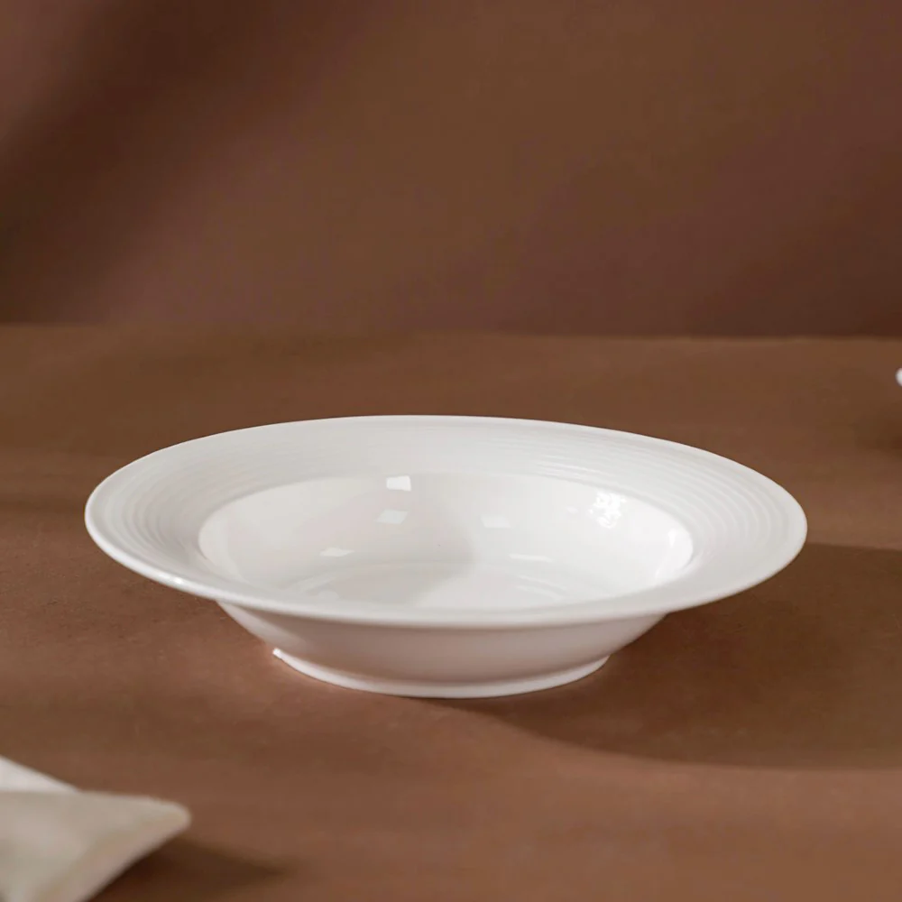 Riona Ceramic Pasta Plate White 8 Inch - Image 3