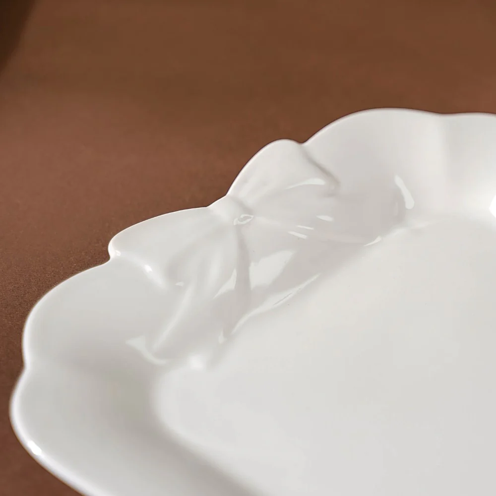Riona Ceramic Vintage Platter White 9 Inch - Image 5