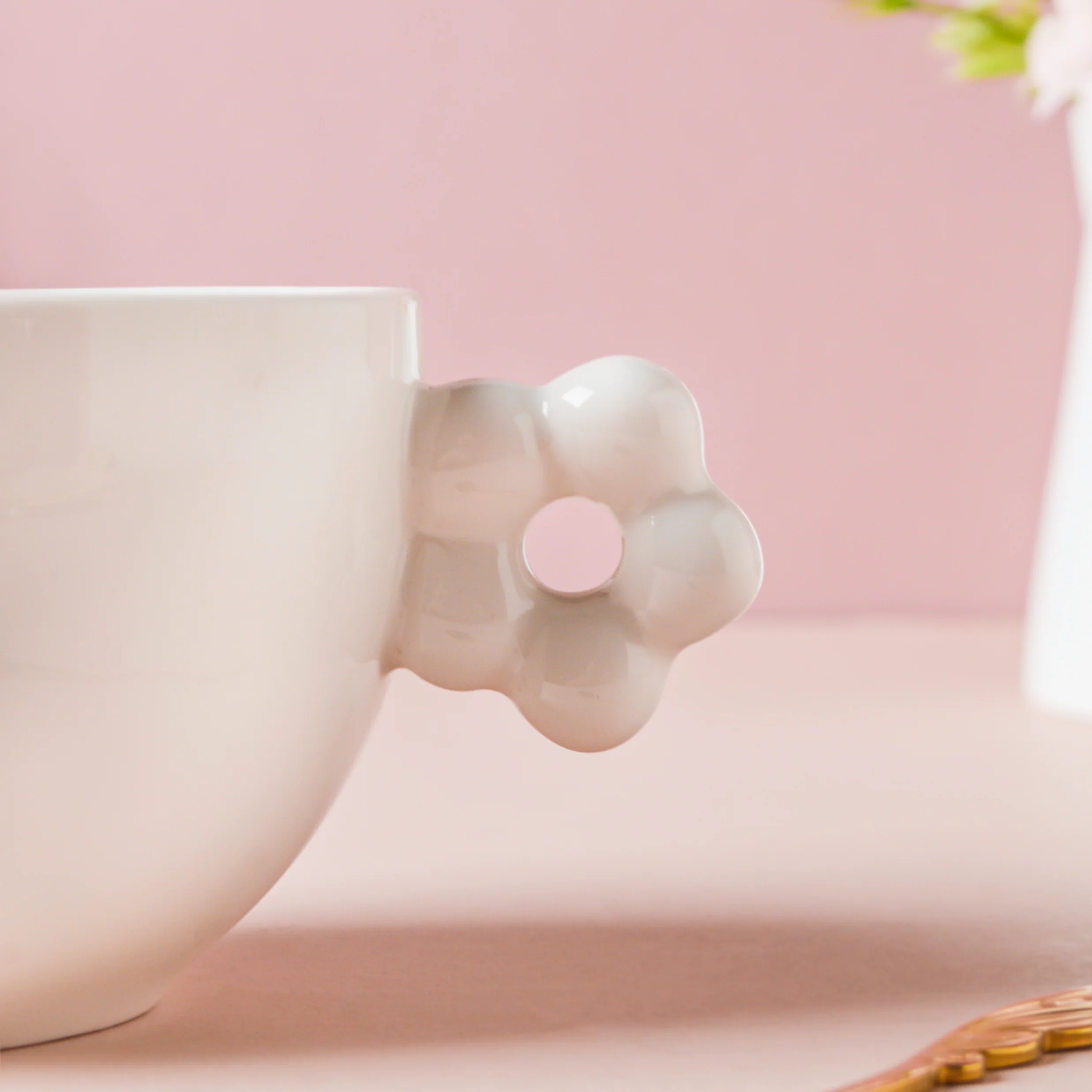 Riona Flower Cup And Plate Set White - Image 5