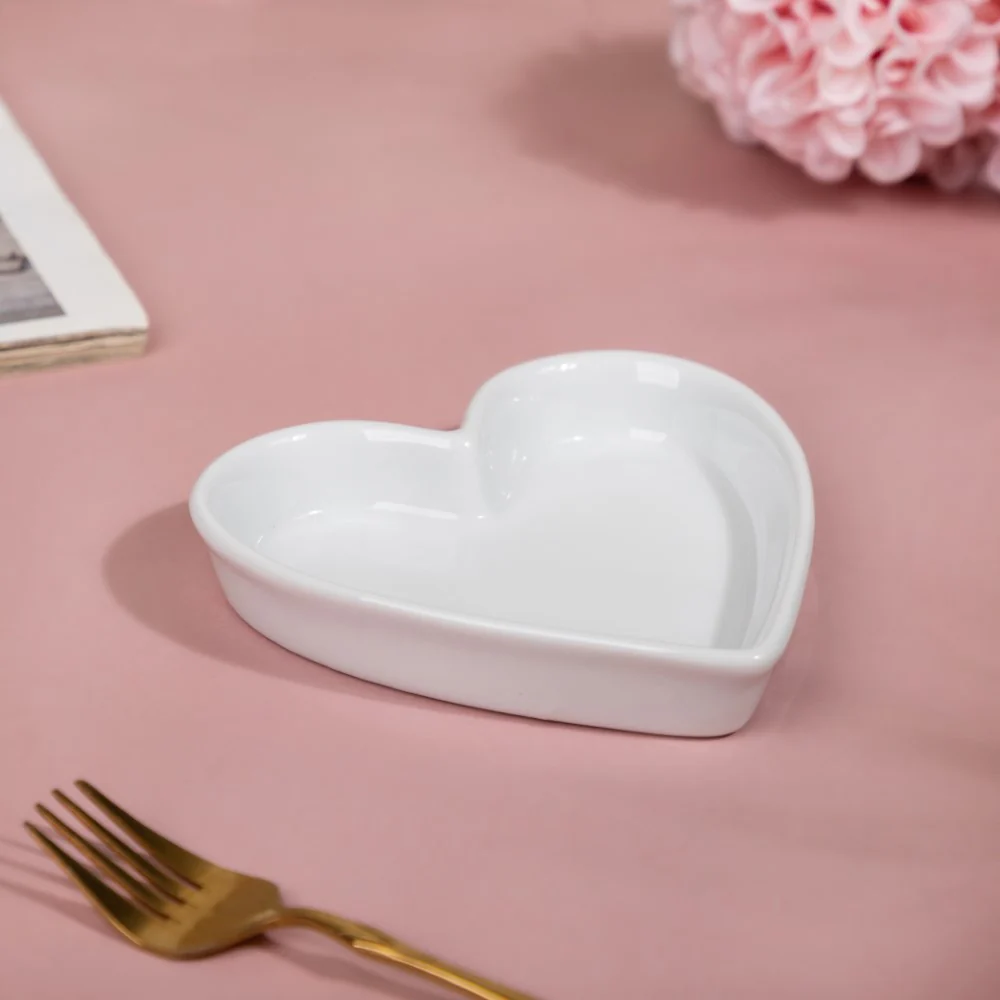 Riona Heart Ceramic Small Dish White - Image 3