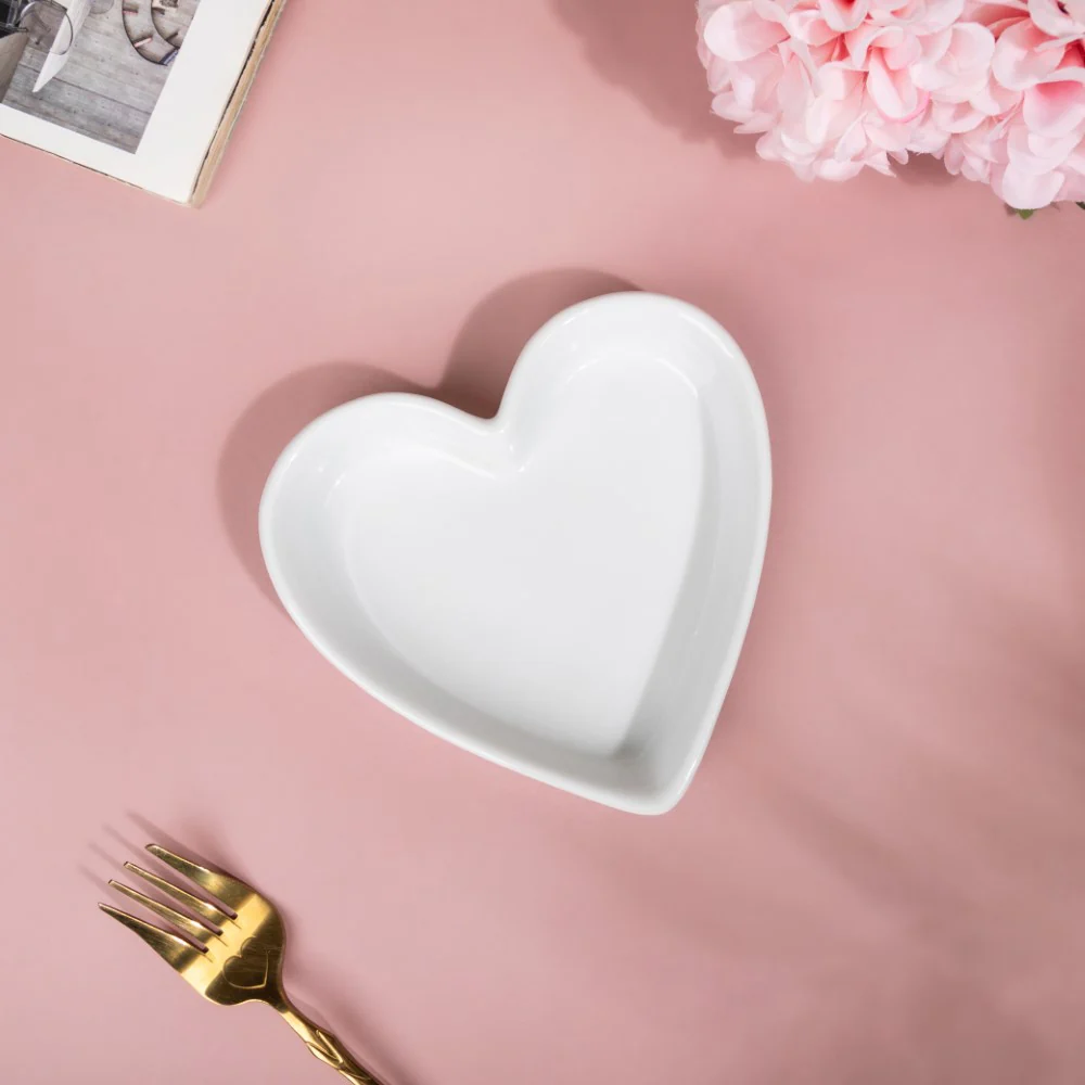 Riona Heart Ceramic Small Dish White - Image 4
