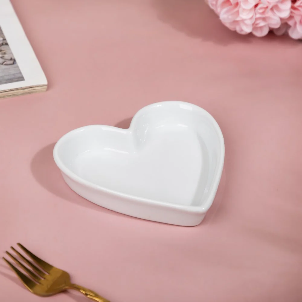 Riona Heart Ceramic Small Dish White - Image 5