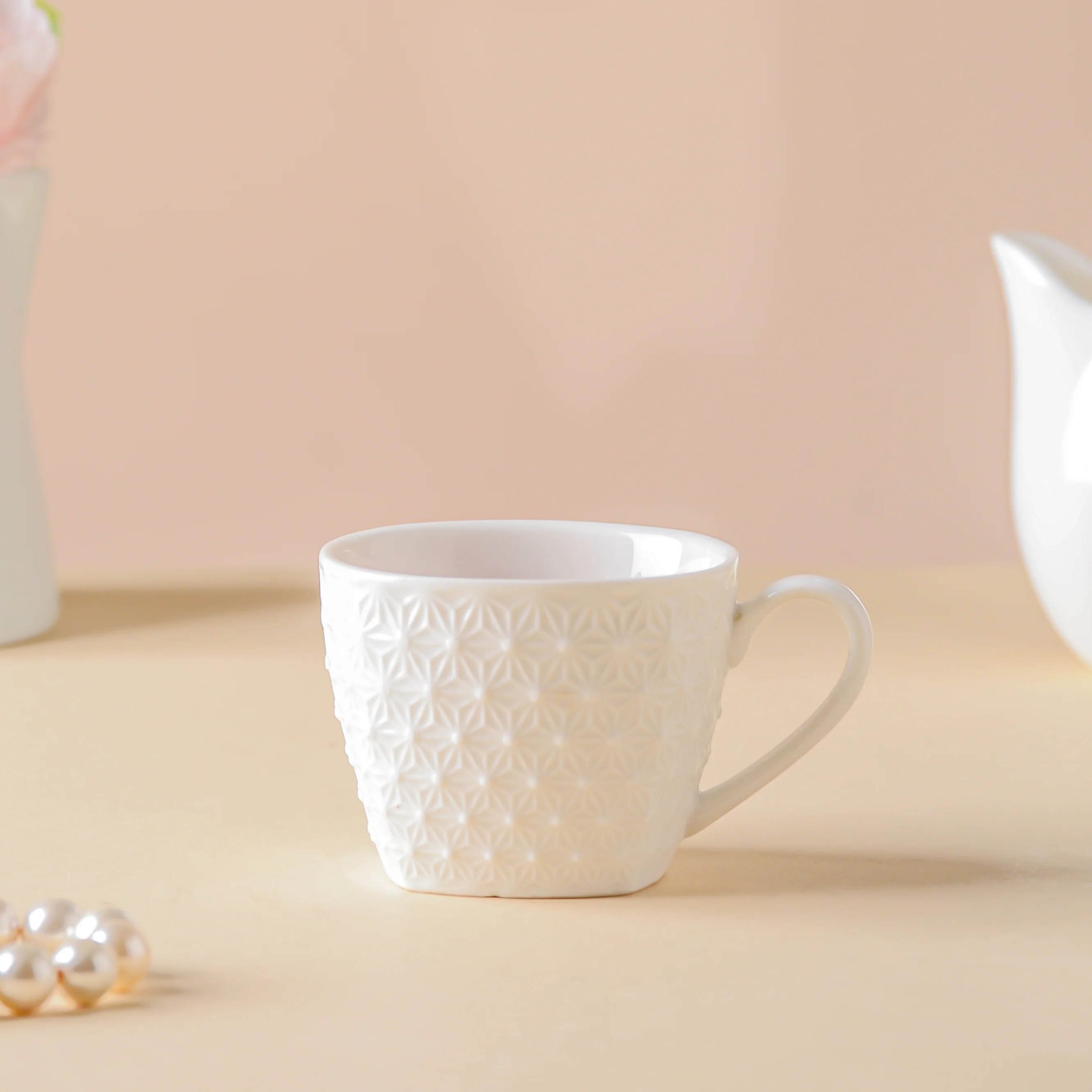 Riona Patterned Teacup White - Image 5