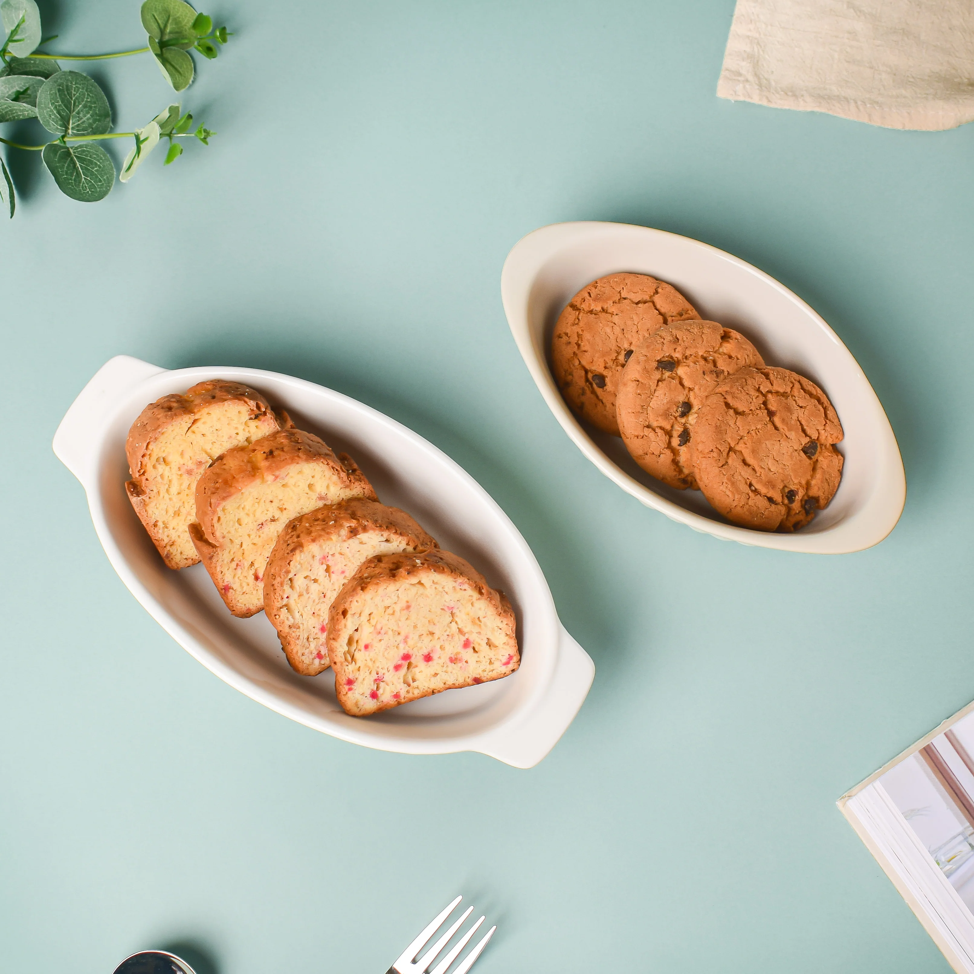 Riona Ribbed Ceramic Baking Dish White 7 Inch - Image 5