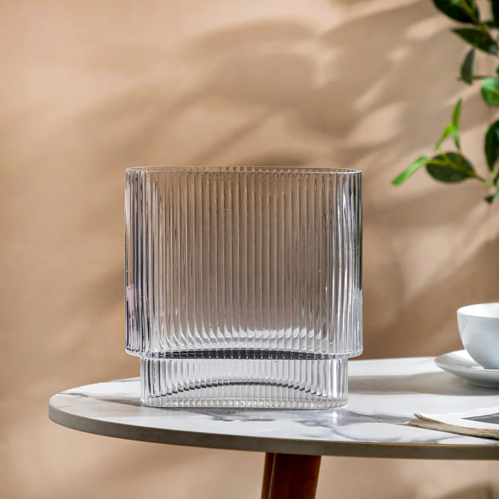 Ripple Modern Glass Vase 8 Inch - Image 5