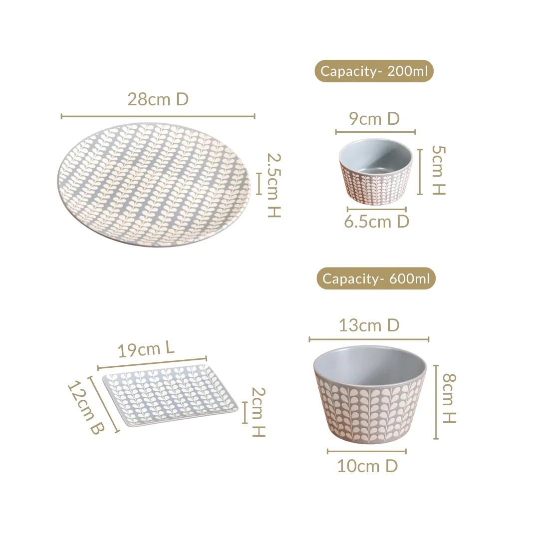Robinia 24 Piece Ceramic Dinner Set For 6 - Image 4