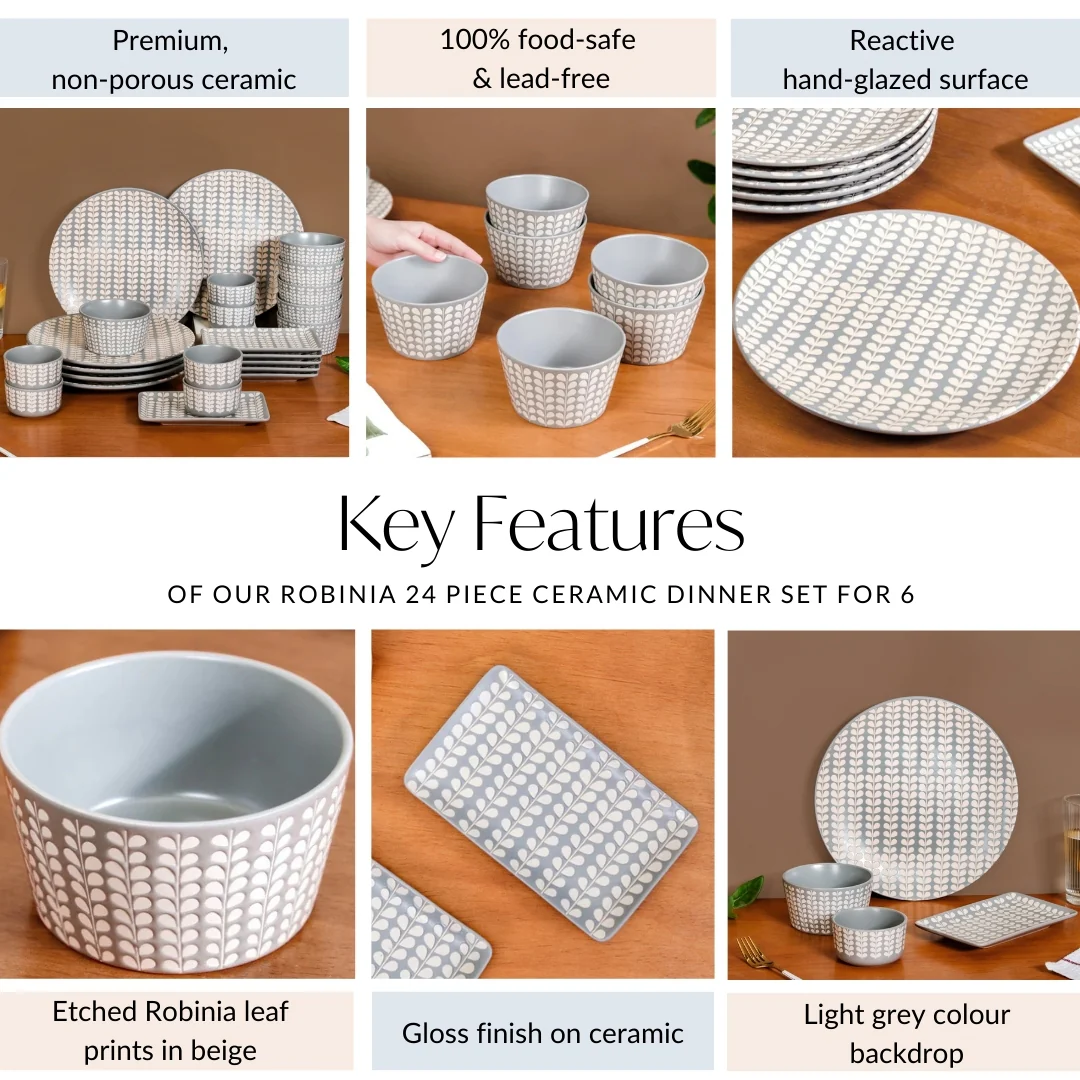 Robinia 24 Piece Ceramic Dinner Set For 6 - Image 5