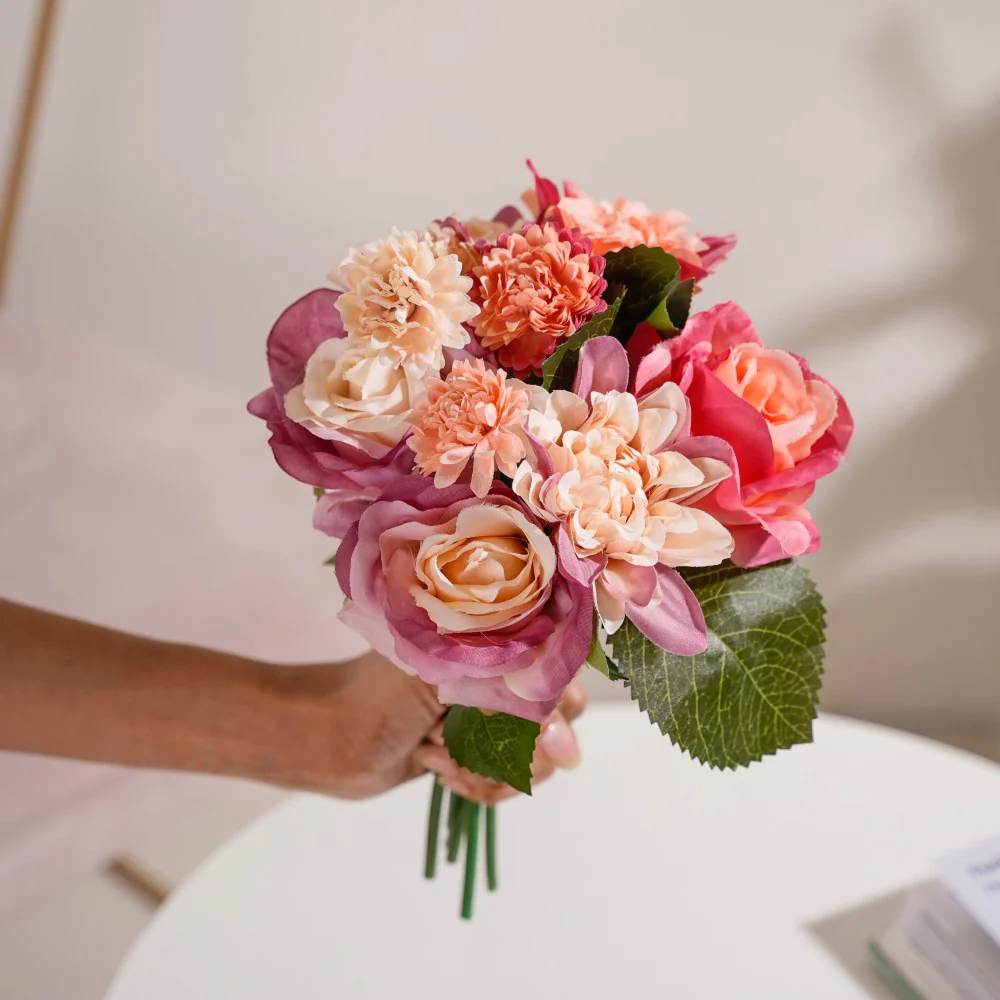 Rose Bouquet Peach And Purple - Image 2