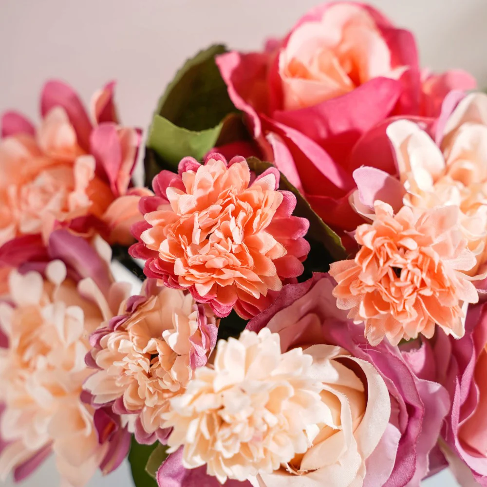 Rose Bouquet Peach And Purple - Image 8