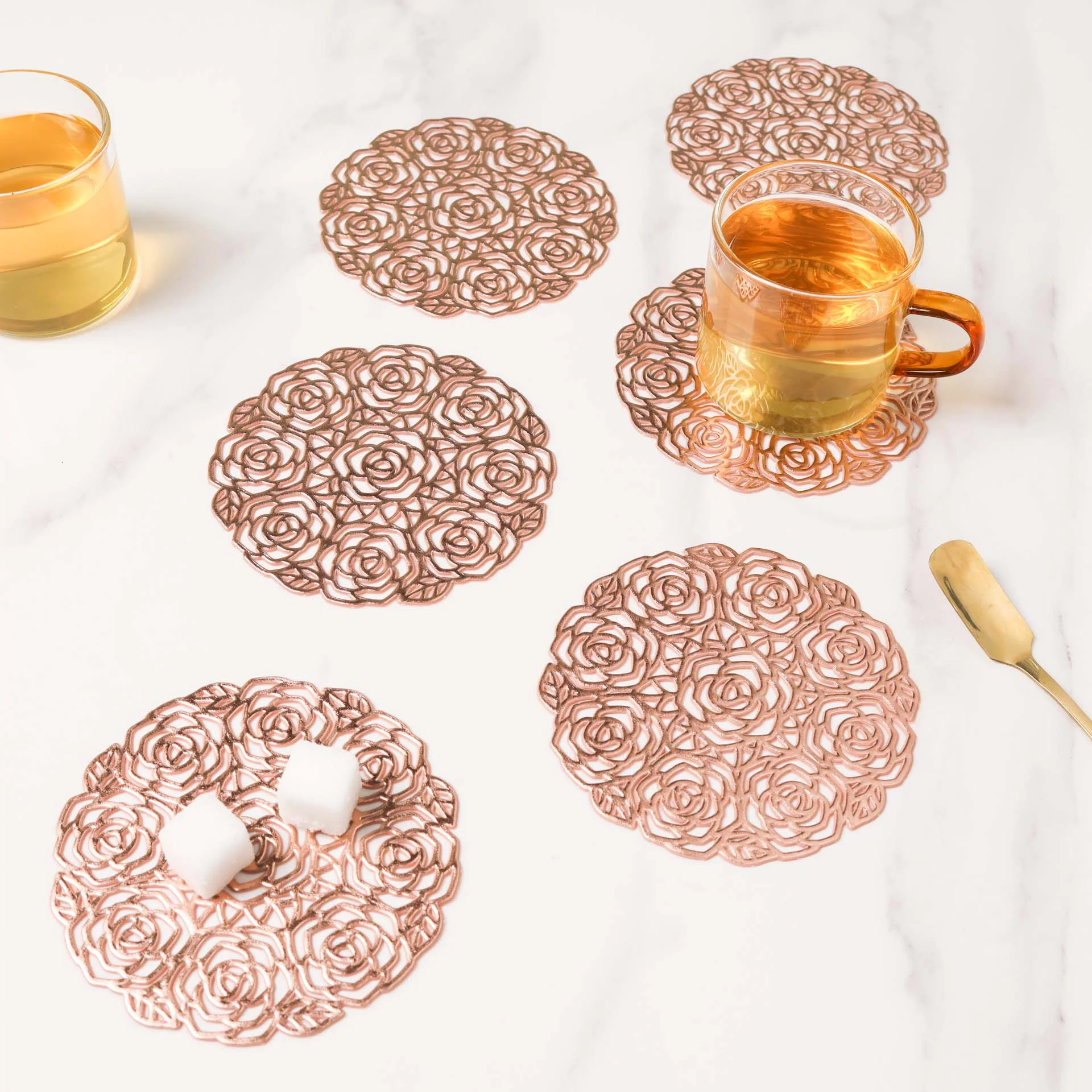 Rose Coaster Set of 6 - Image 8