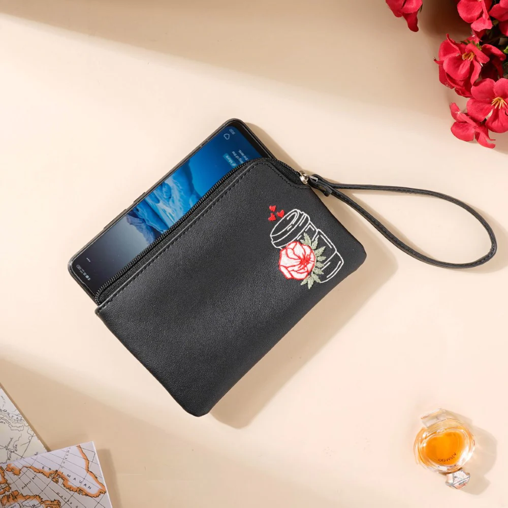 Rose Coffee Mug Coin Pouch Black - Image 8