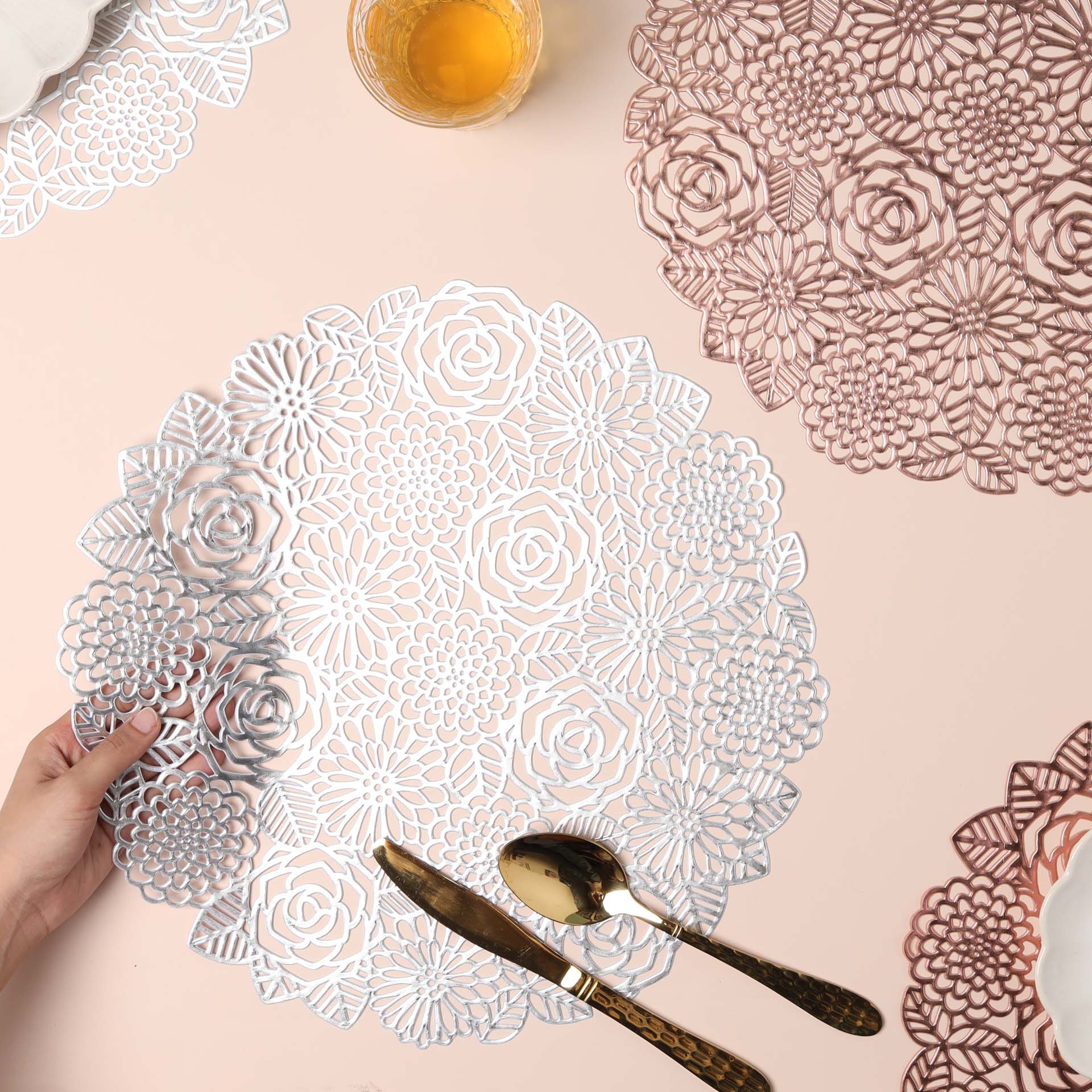 Rose Design Table Mat Set of 2 - Image 3