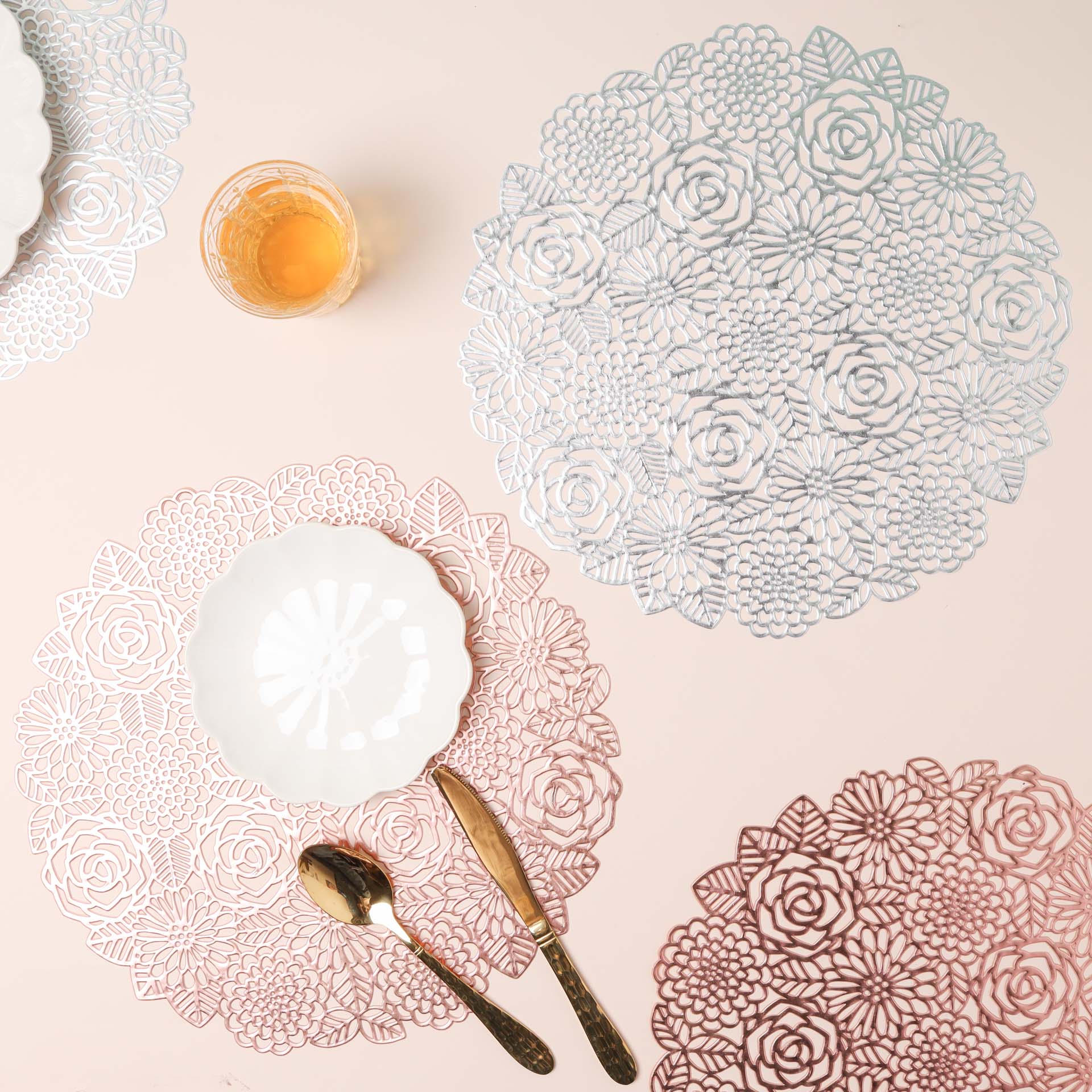 Rose Design Table Mat Set of 2 - Image 4