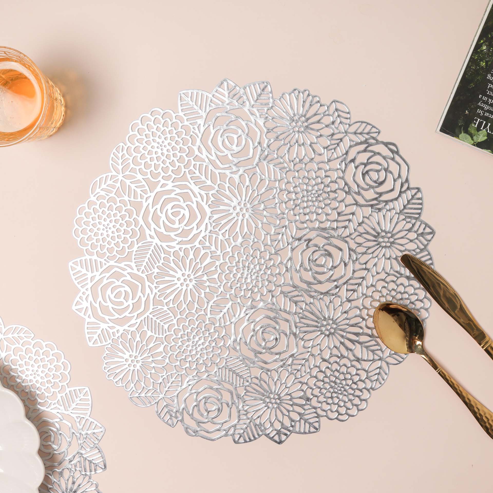 Rose Design Table Mat Set of 2 - Image 9