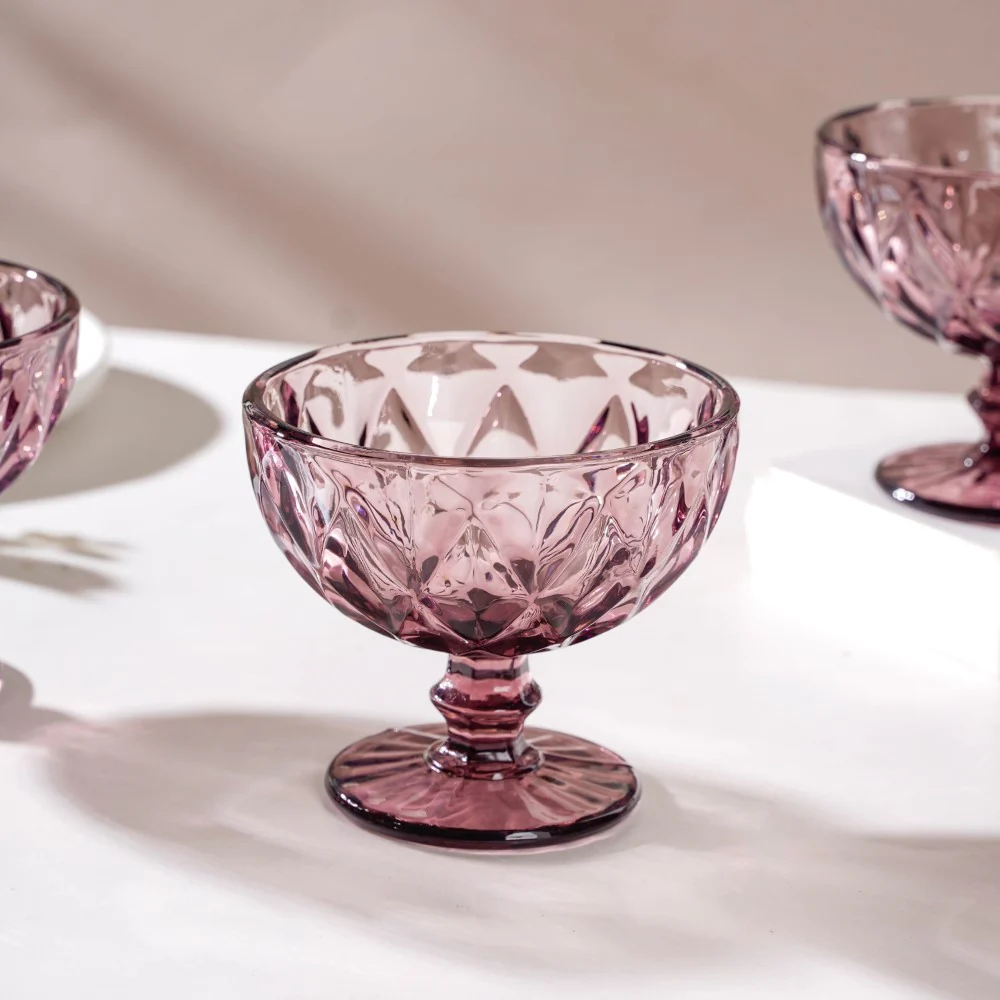 Rose Dessert Serving Glass Mauve Set Of 6 300 ml - Image 7