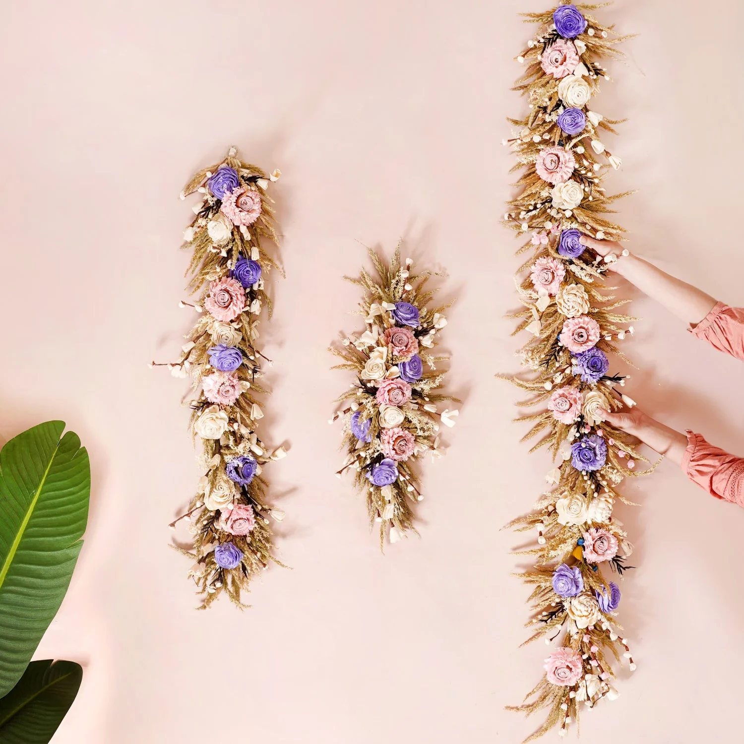 Rose Dried Flower Decoration Set Of 3 - Image 3