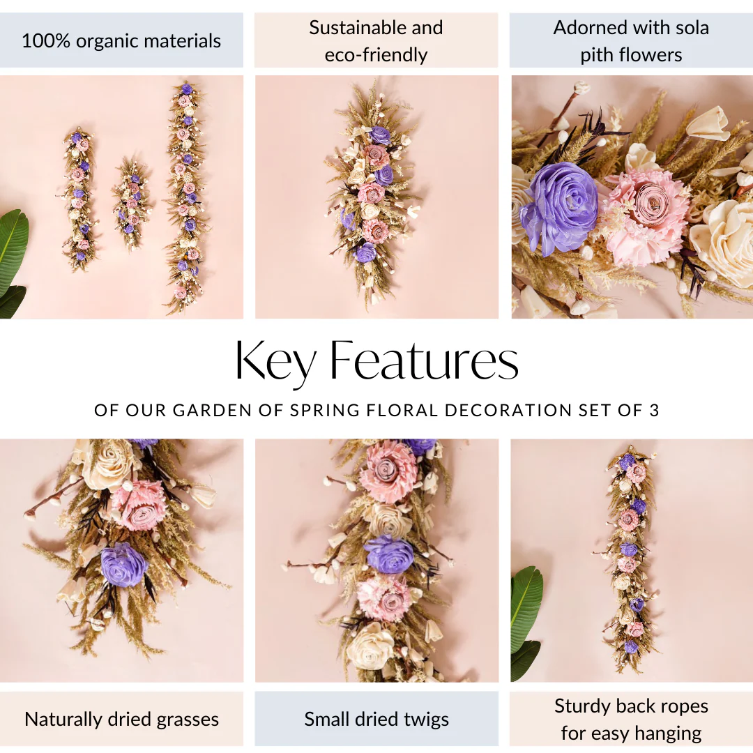 Rose Dried Flower Decoration Set Of 3 - Image 5