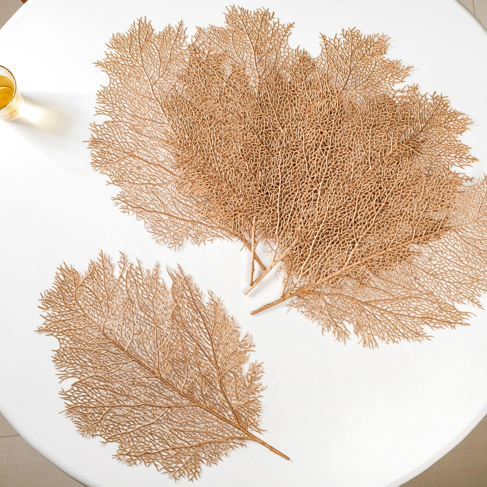 Rose Gold Leaf Table Mat Set Of 6 - Image 2