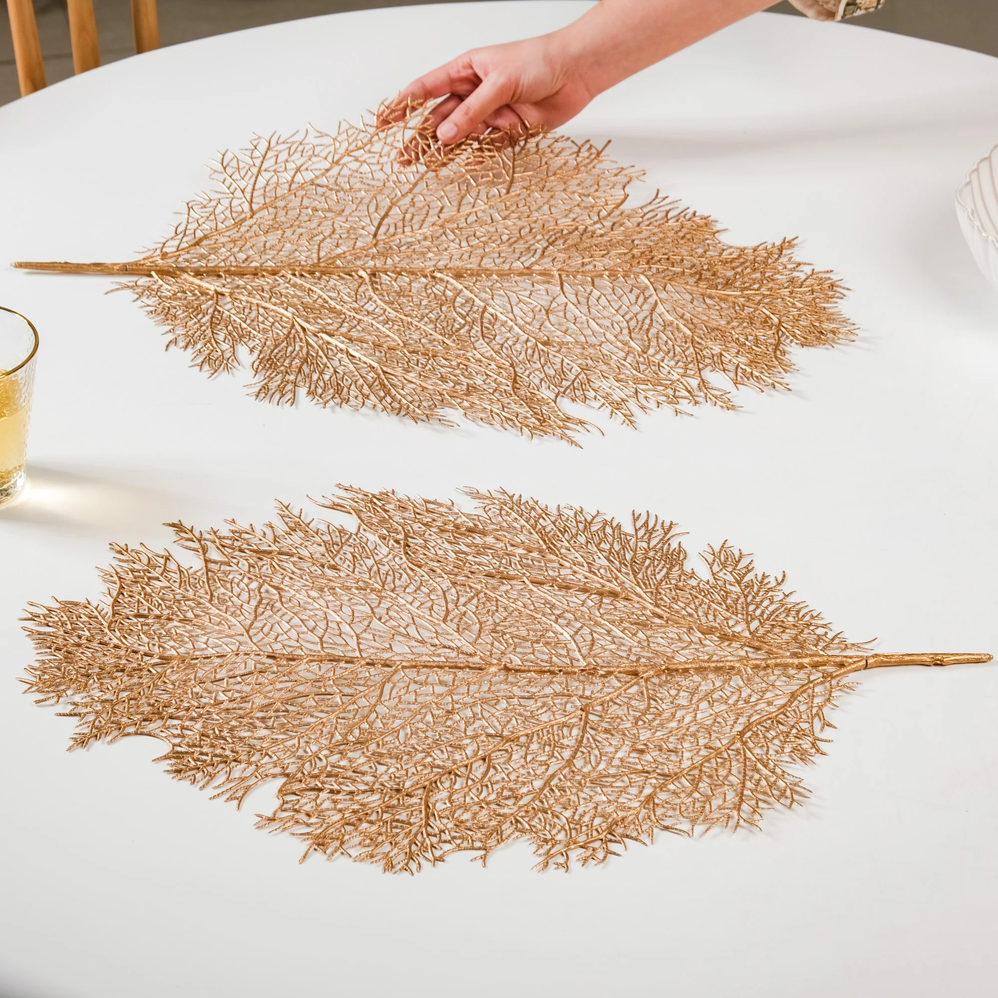 Rose Gold Leaf Table Mat Set Of 6 - Image 3