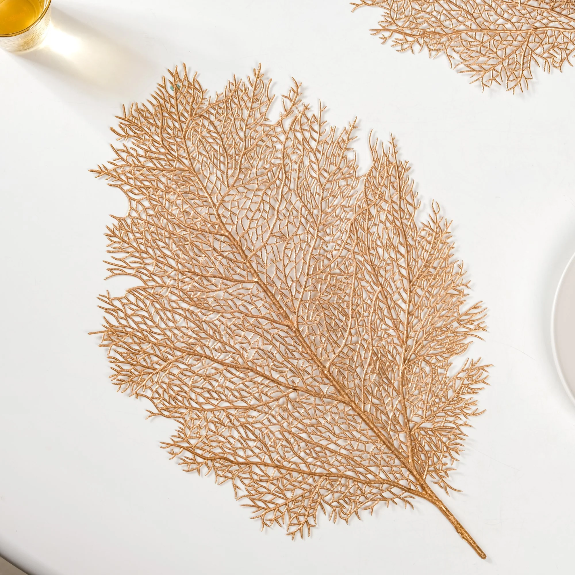 Rose Gold Leaf Table Mat Set Of 6 - Image 9