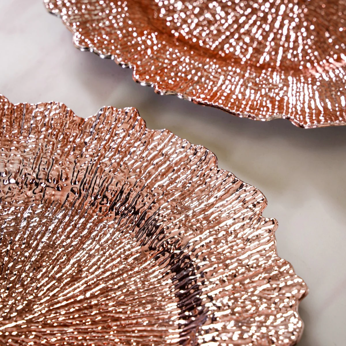 Rose Gold Reef Design Charger Plate Set Of 6 12 Inch - Image 9